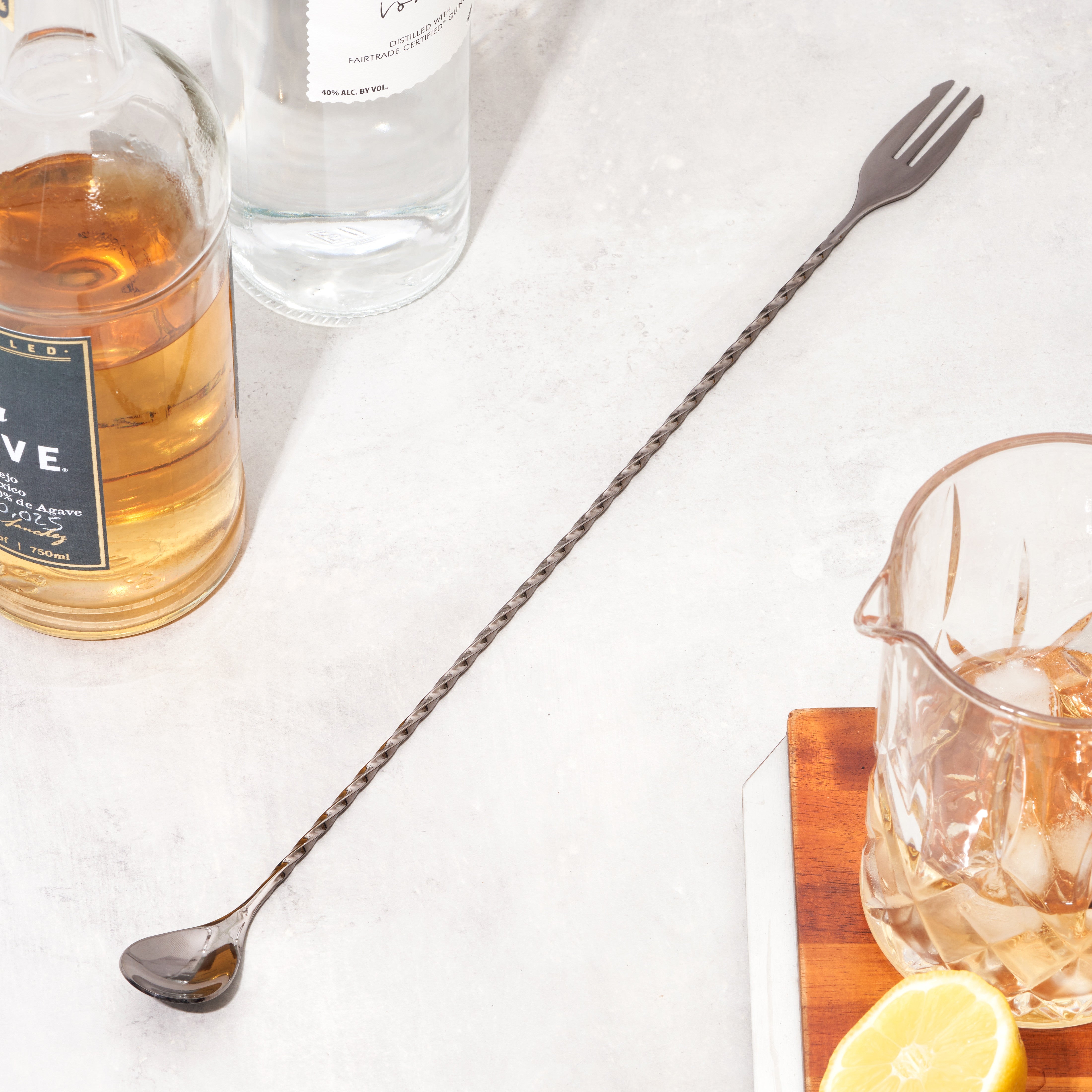 Warren Trident Bar Spoon - Premium Stainless Steel Cocktail Mixing Spoon for Bartenders - Perfect for Mixing, Stirring, and Layering Drinks at Home Bars, Cocktail Parties, and Professional Bartending