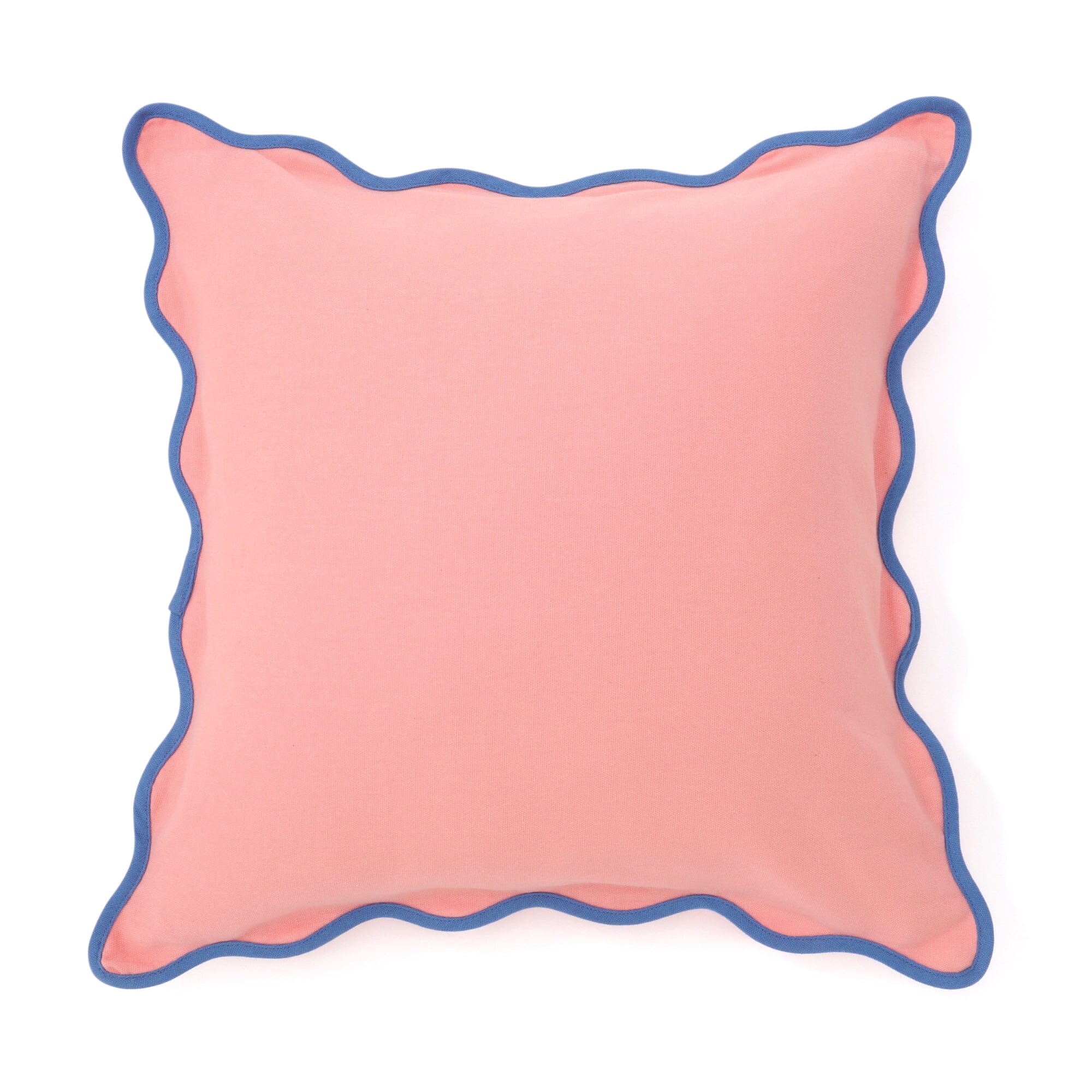 Bicolor Wave Cushion Cover 18x18 Inches Pink and Blue - Soft Decorative Pillow Case for Sofa, Bed, or Living Room