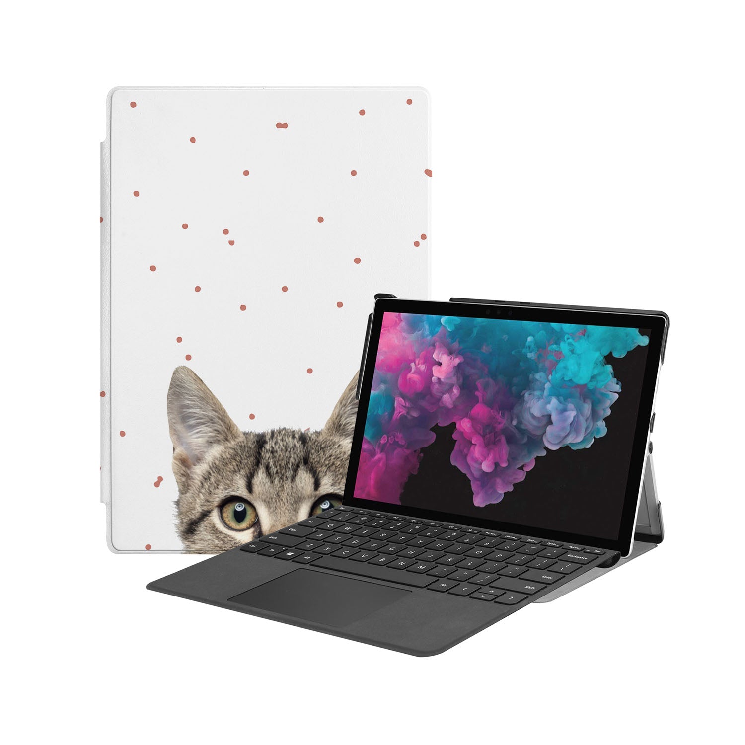 Microsoft Surface Laptop Case - Cute Cat Kitty Design, Durable Protective Cover for Surface Pro/Book/Go, Perfect for Work, School & Travel