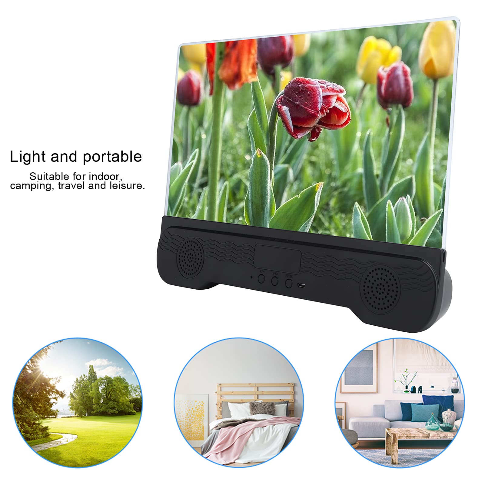 EBTOOLS 14 Inch HD Phone Screen Magnifier with Bluetooth Speaker - Portable Desktop Mobile Screen Amplifier for Watching Movies, Gaming & Reading (Ideal for Elderly & Low Vision Users)