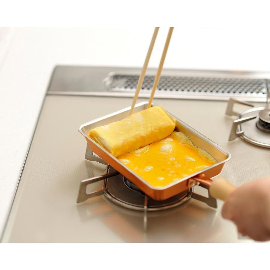 Premium Chitose Copper Tamagoyaki Pan - 12x18cm Rectangular Japanese Omelette Frying Pan for Perfect Rolled Eggs - Ideal for Home Cooking, Breakfast & Bento Box Preparation
