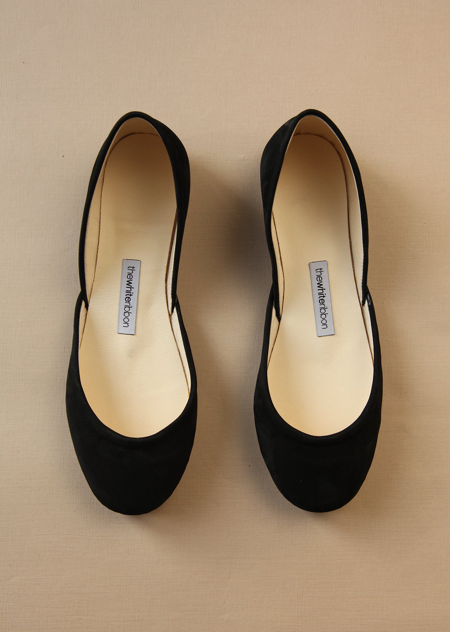 THEA BALLET FLATS - Women's Comfortable Black Nubuck Leather Slip-On Shoes for Work, Office & Casual Wear
