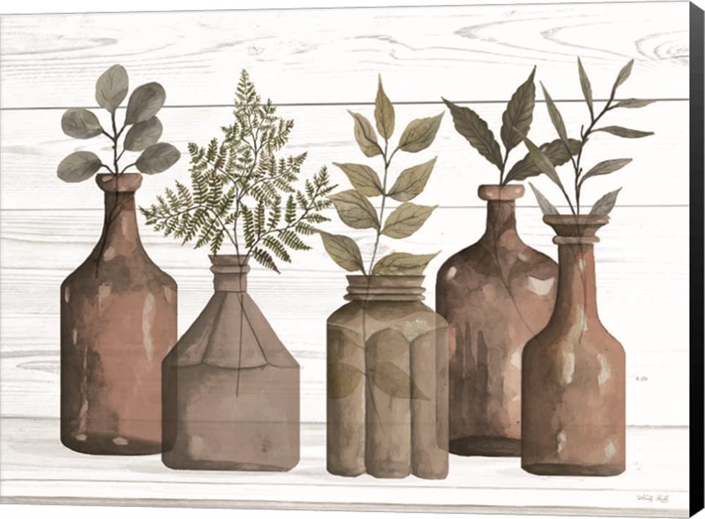 Cindy Jacobs Cappuccino Bottles II Canvas Wall Art - 21x16 Inches Museum Wrapped with Black Edges - Perfect for Living Room, Bedroom & Office Decor