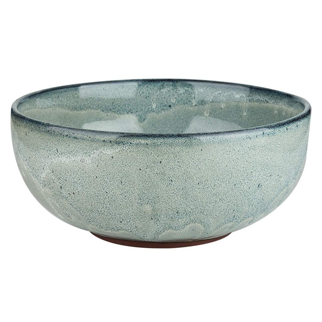 LLSS 8.7 Inch Ceramic Dinner Plates & Appetizer Plates - Large Mixing Bowls with Retro Design for Food Preparation, Stirring, Serving Soup | Perfect for Kitchen, Dining, and Party Settings