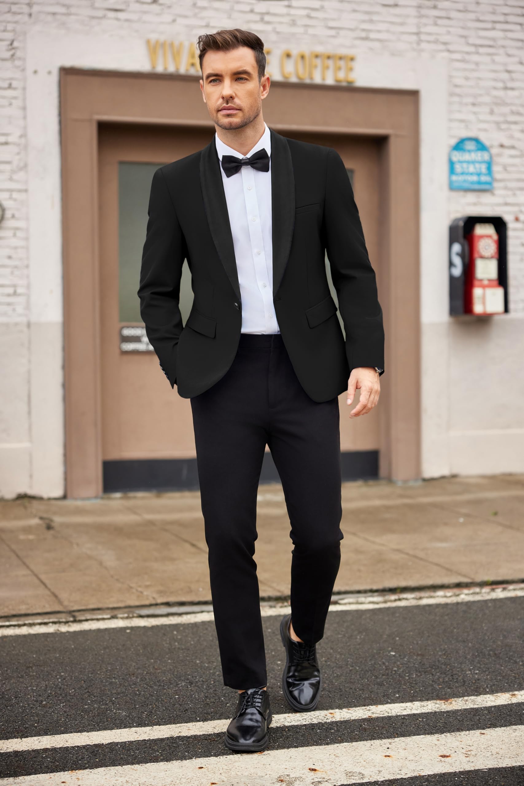 COOFANDY Men's Slim Fit Tuxedo Blazer Jacket for Wedding, Prom, Dinner & Party | Formal Business Suit Jacket | Perfect for Special Occasions, Evening Events & Office Wear