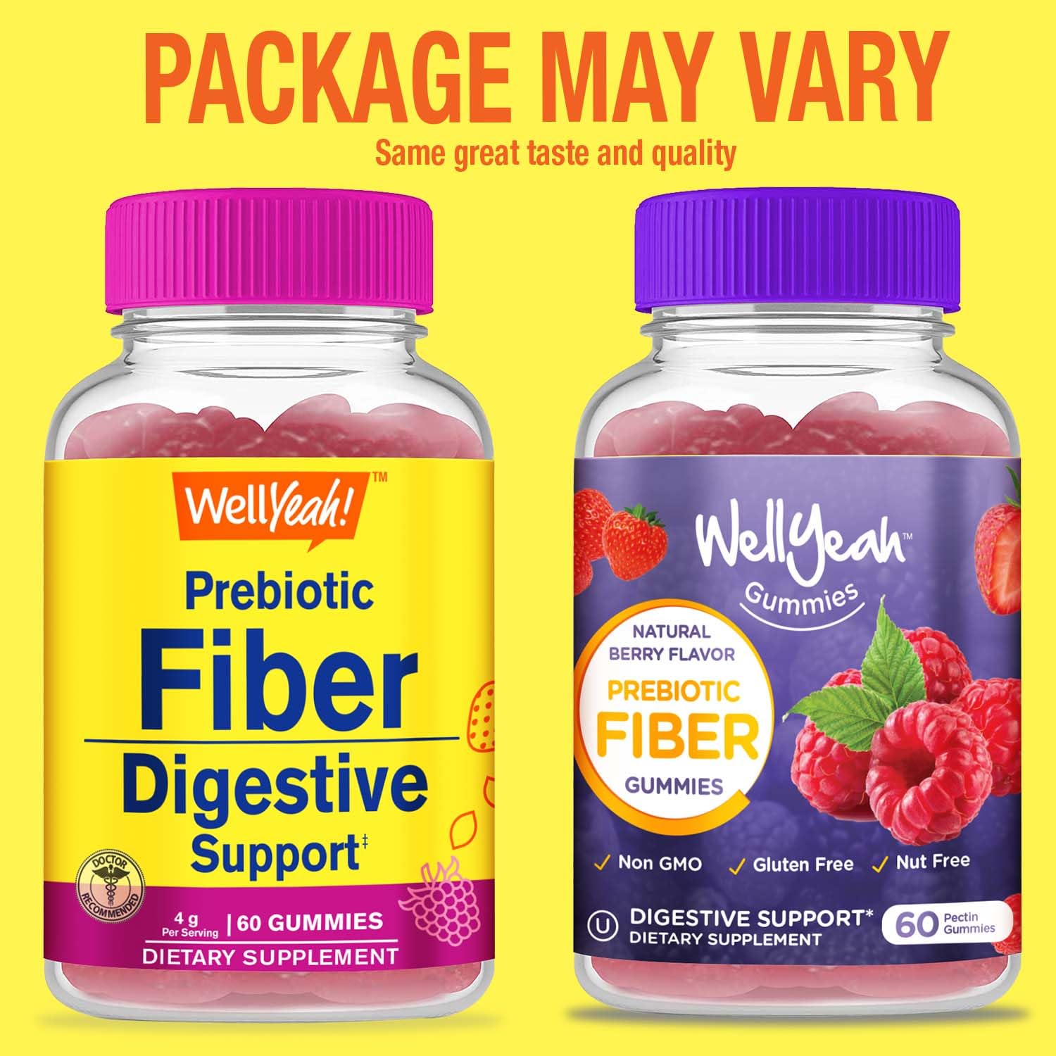 Prebiotic Fiber Gummies for Adults - Digestive Health Supplement for Women & Men | Vegan, Gluten-Free, Non-GMO Berry Flavor | 60 Count Gummy Vitamins | Supports Gut Health & Regularity for Active Lifestyles