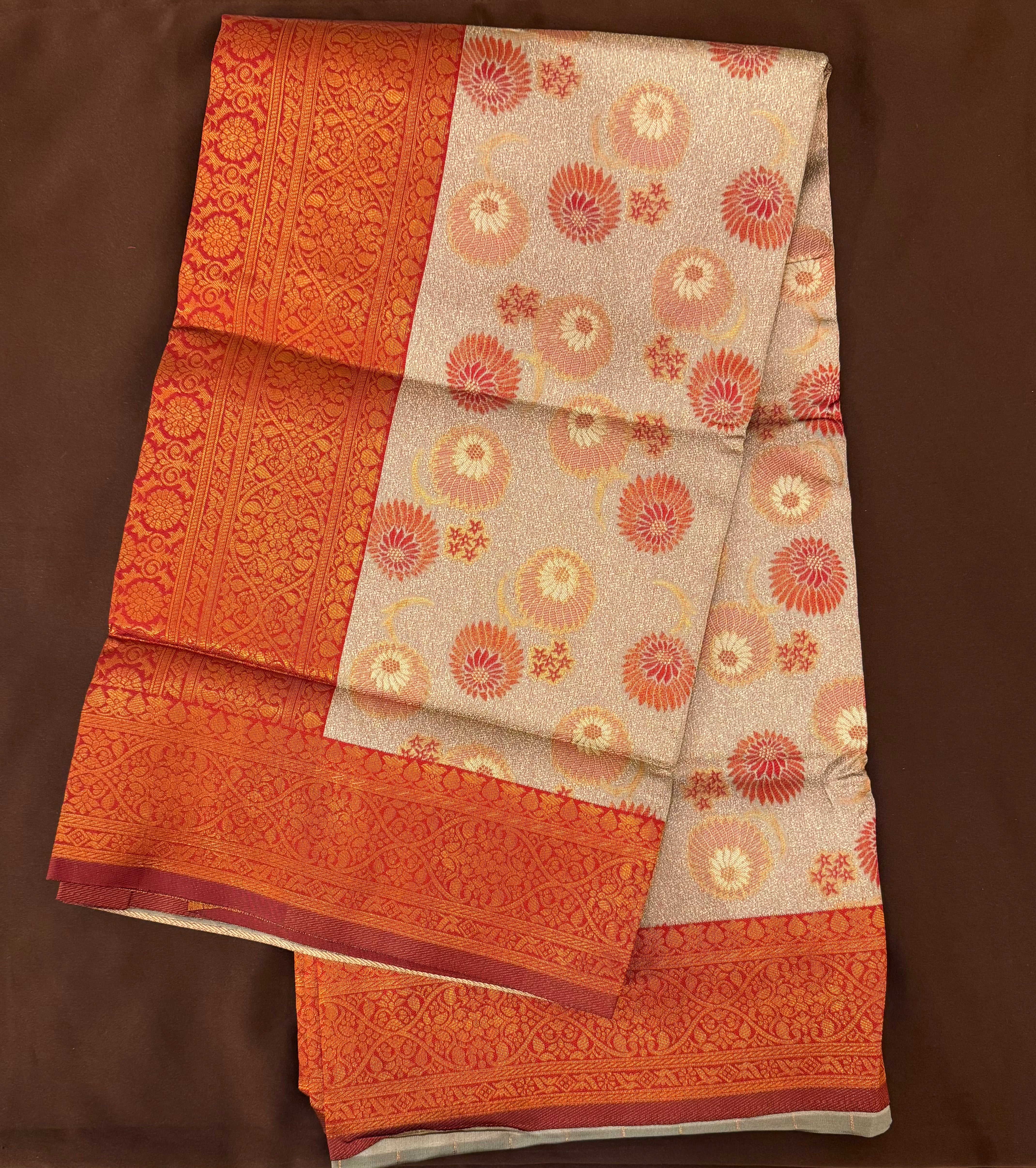 Elegant Pale Brown Art Silk Saree with Contrast Border for Women - Perfect for Weddings, Parties & Festive Occasions