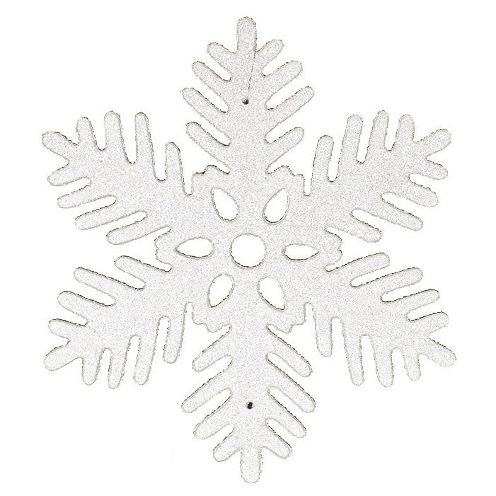 11 Pack Plastic Glitter Snowflake Ornaments for Christmas Tree Decorations - Holiday Party, Home, Office & Winter Wedding Decor