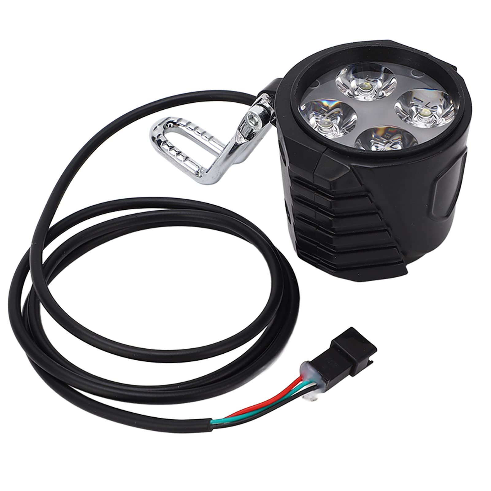 10 Inch 12-72V 2-in-1 Electric Scooter Front Light with Horn - Universal LED Headlight for E-Bikes, Bicycles & Scooters - Perfect for Night Riding & Commuting Safety