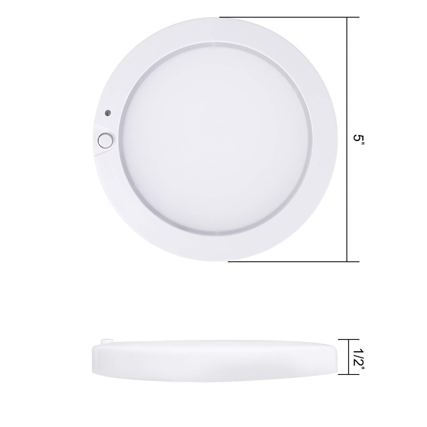 12V DC LED RV Interior Light with On/Off Switch - 5 Inch Surface Mount Panel Light for Campers, Trailers & Boats - Set of 2 Large Oval Pancake Lights - Perfect for Bedroom, Kitchen & Cabin Lighting