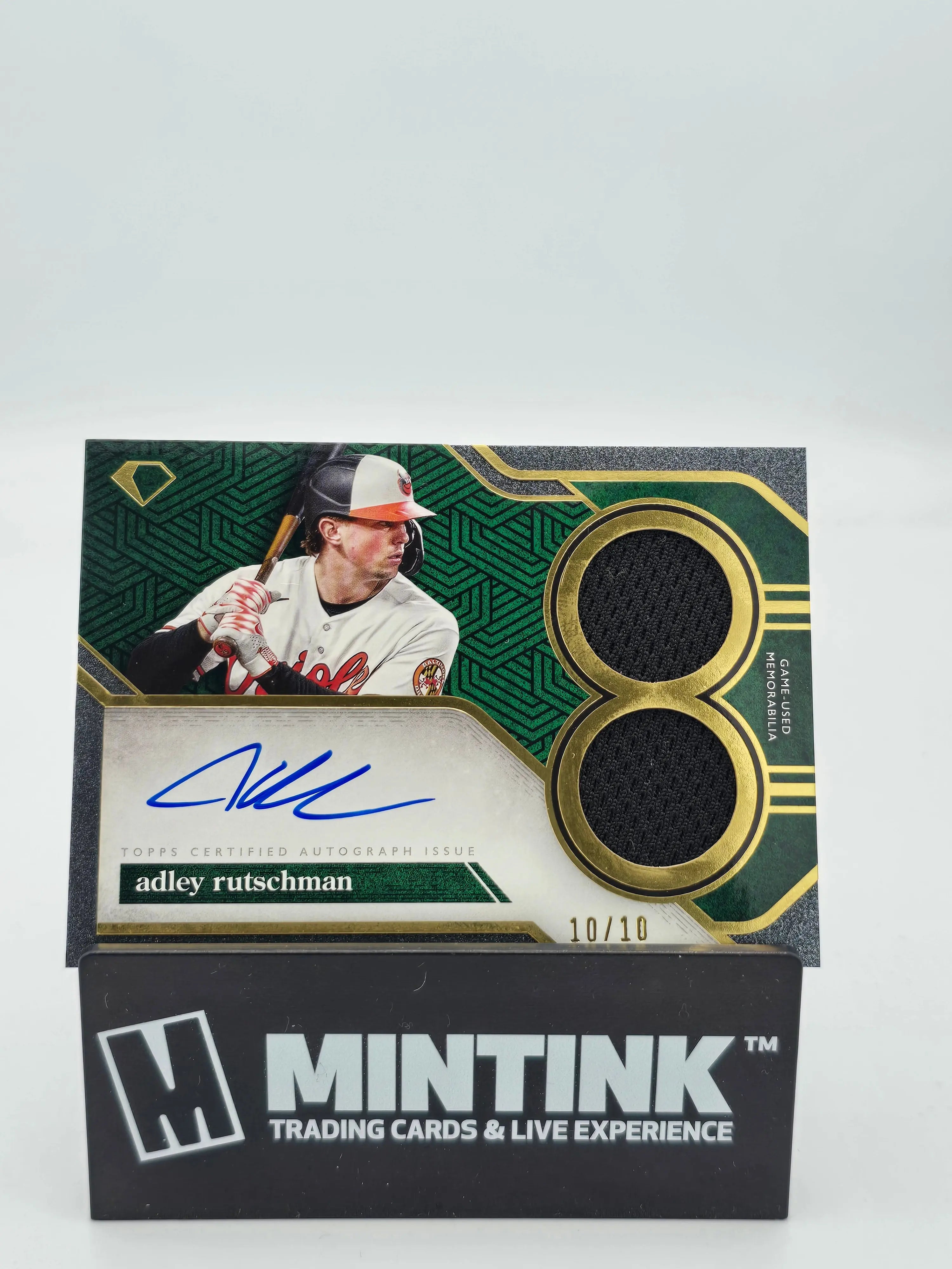 2024 Topps Diamond Icons Baseball Card - Adley Rutschman Dual Relic Auto 10/10 - Rare Collectible for Baseball Fans & Card Investors - Perfect for Display, Trading & Memorabilia Collections