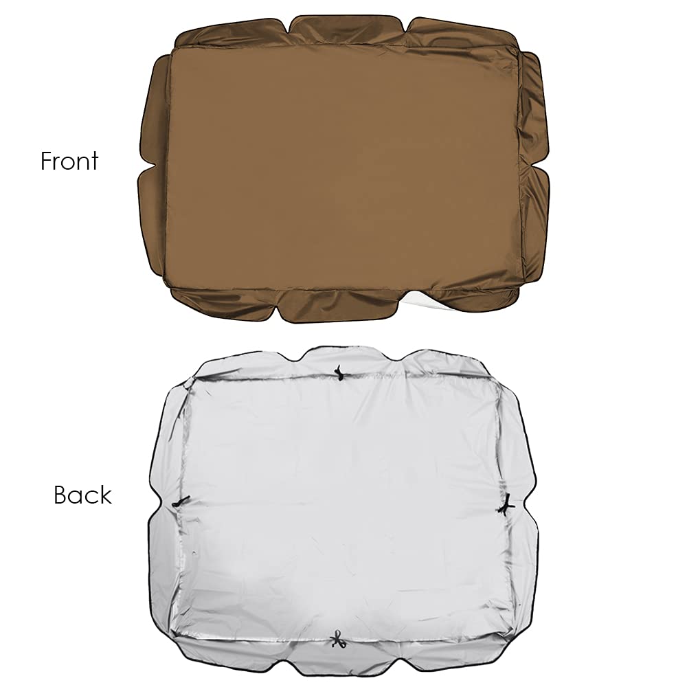 Waterproof UV-Resistant Swing Canopy Replacement Cover - Sun Shade Top for 3-Seat Outdoor Swing Chair - Perfect for Garden, Patio & Backyard Relaxation (Brown)