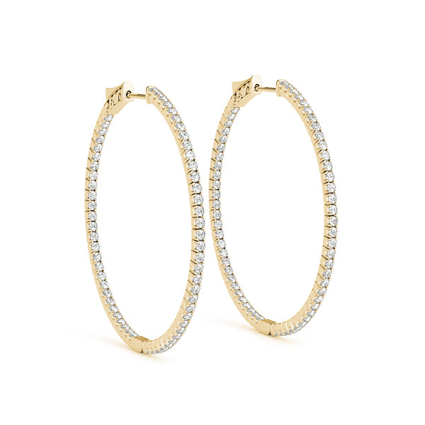 0.75 Inch 4 Prong Round Hoop Earrings - Complete 1/2 Pair Set - Perfect for Everyday Wear, Parties & Special Occasions