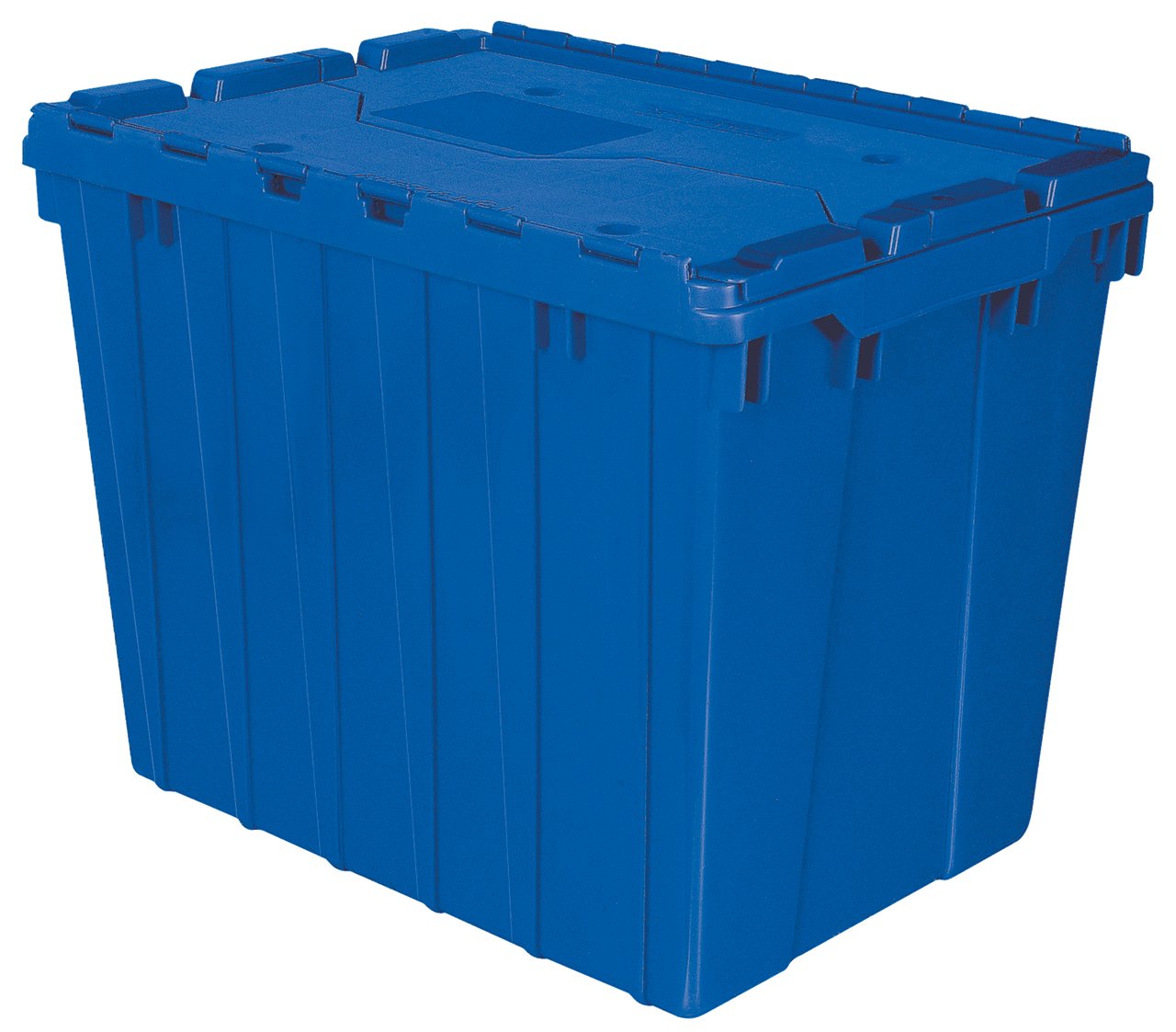 Akro-Mils 39170 Heavy-Duty Plastic Storage Tote with Hinged Lid - 21x15x17 Inches, Blue (3-Pack) - Ideal for Garage, Warehouse & Industrial Organization