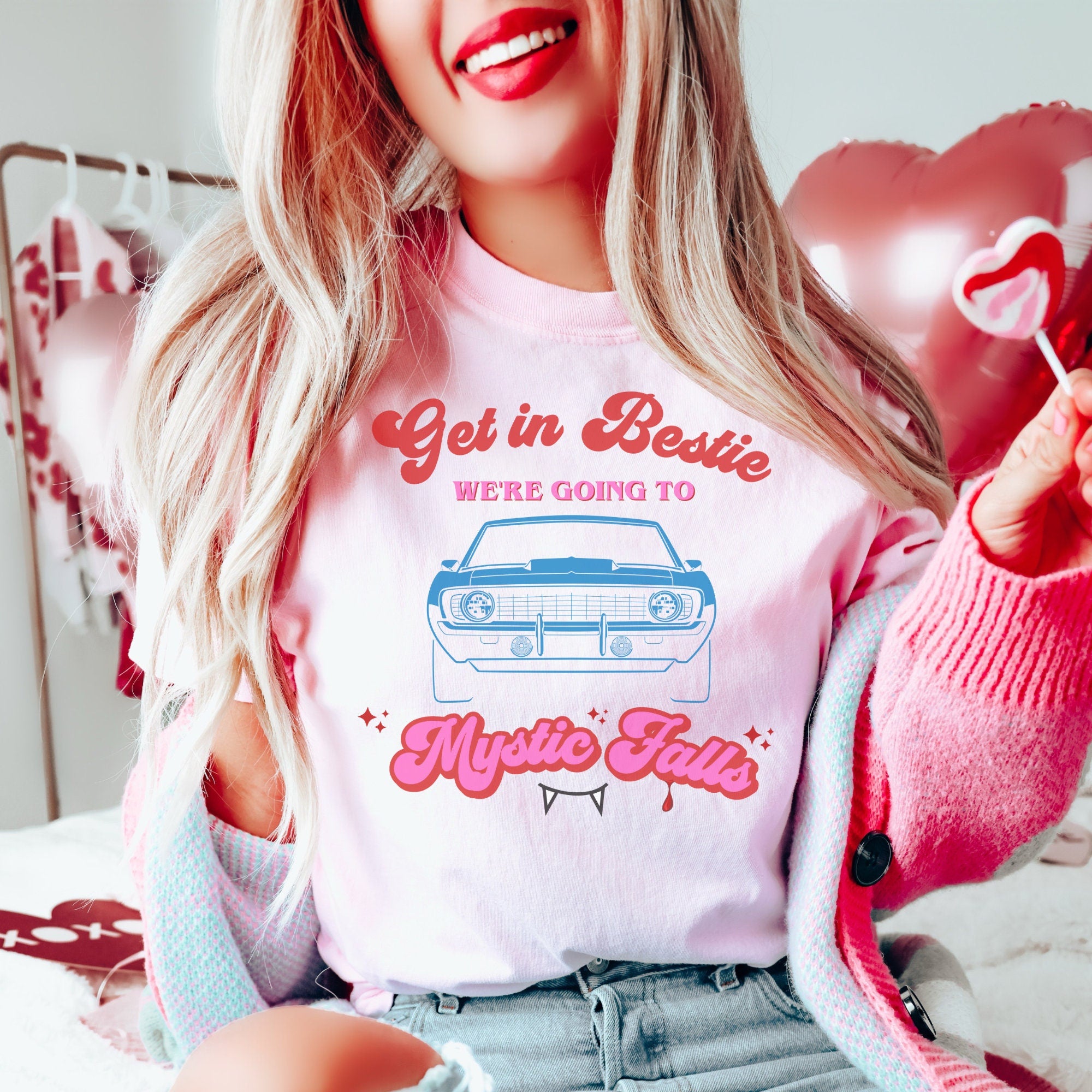 Bestie TVD Shirt - Vampire Diaries Inspired Best Friend Tee - Perfect for Matching Outfits, Girls Night Out & TV Show Fan Gifts