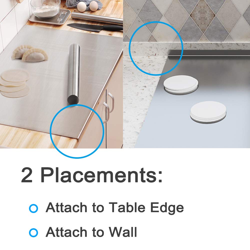 LandHope Large 304 Stainless Steel Cutting Board - Non-Slip Metal Baking Mat for Fruits, Vegetables, Meat, Bread, Pizza Dough - Heavy Duty Kitchen Chopping Board for Baking, Kneading & Food Prep