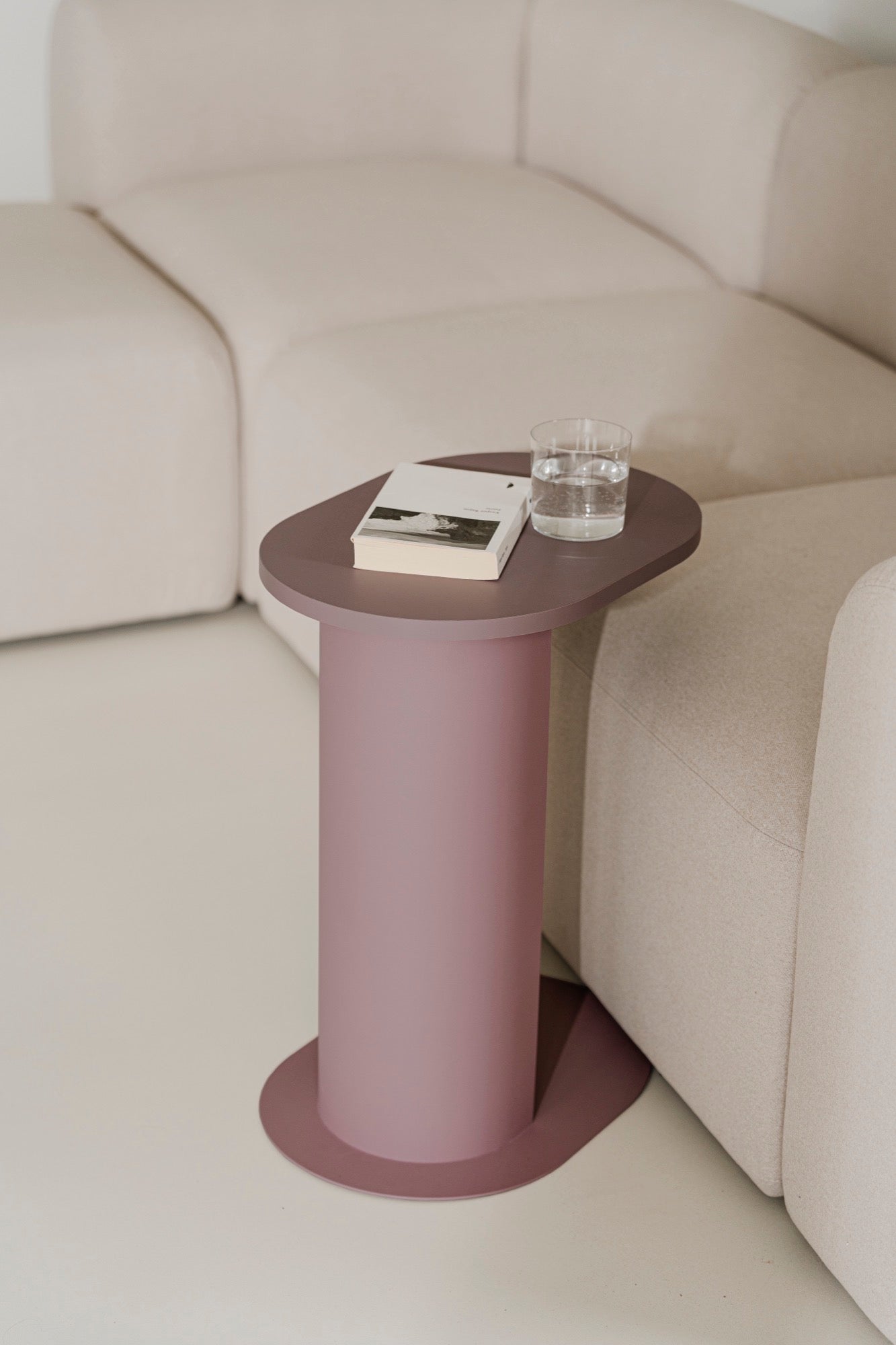 Nuno Modern Side Table - Pale Violet Accent Table for Living Room, Bedroom, or Office - Small End Table with Minimalist Design for Home Decor