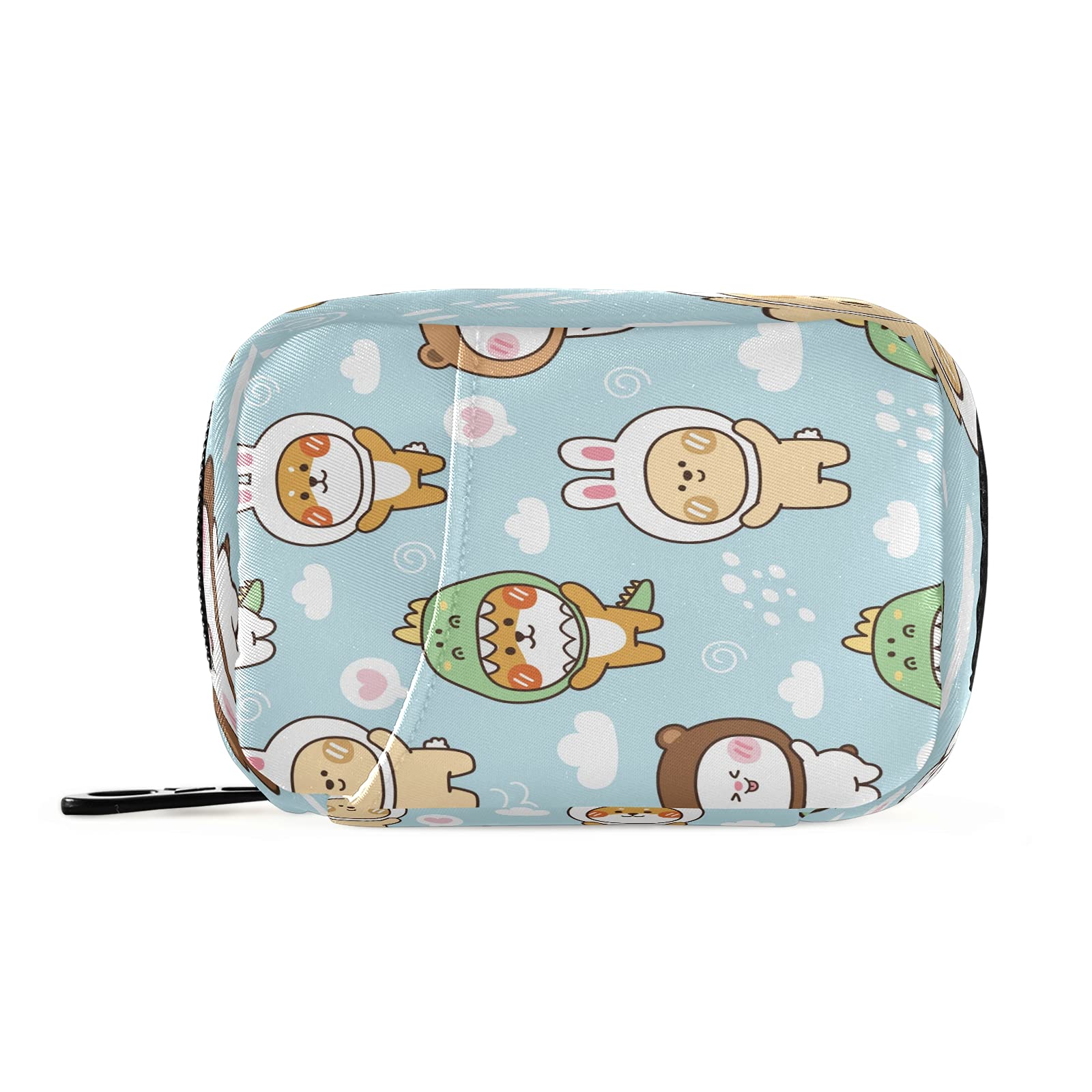 Cute Puppy Dog Travel Medicine Organizer - Compact Portable Pill Case for Vitamins & Supplements - 7-Day Zippered Pill Box for Travel, Family & Business - Perfect for Daily Use, Vacations & On-the-Go Lifestyle