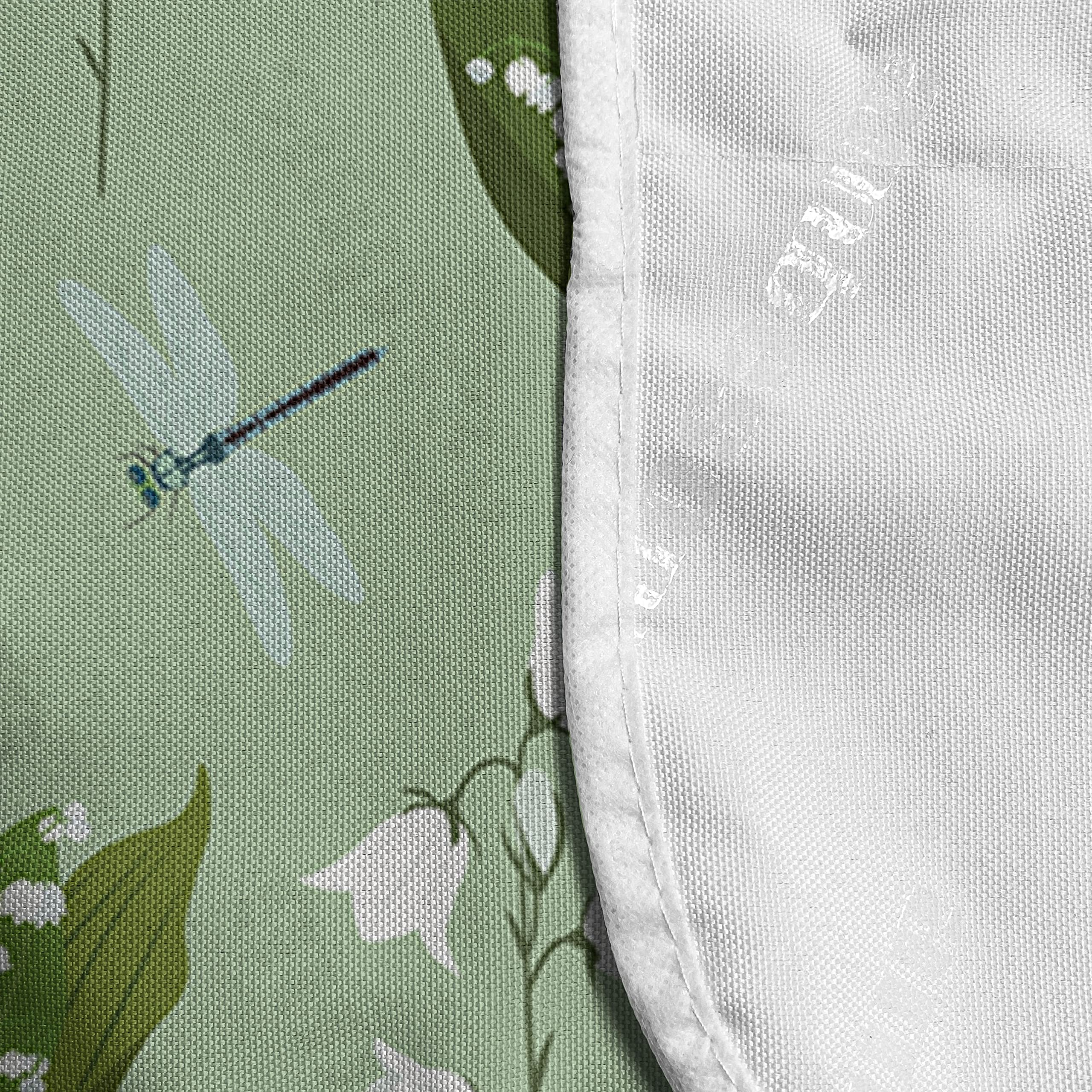 Ambesonne Floral Microwave Cover - Dragonflies & Campanula Flowers Design, Waterproof Kitchen Organizer with Pockets, 36