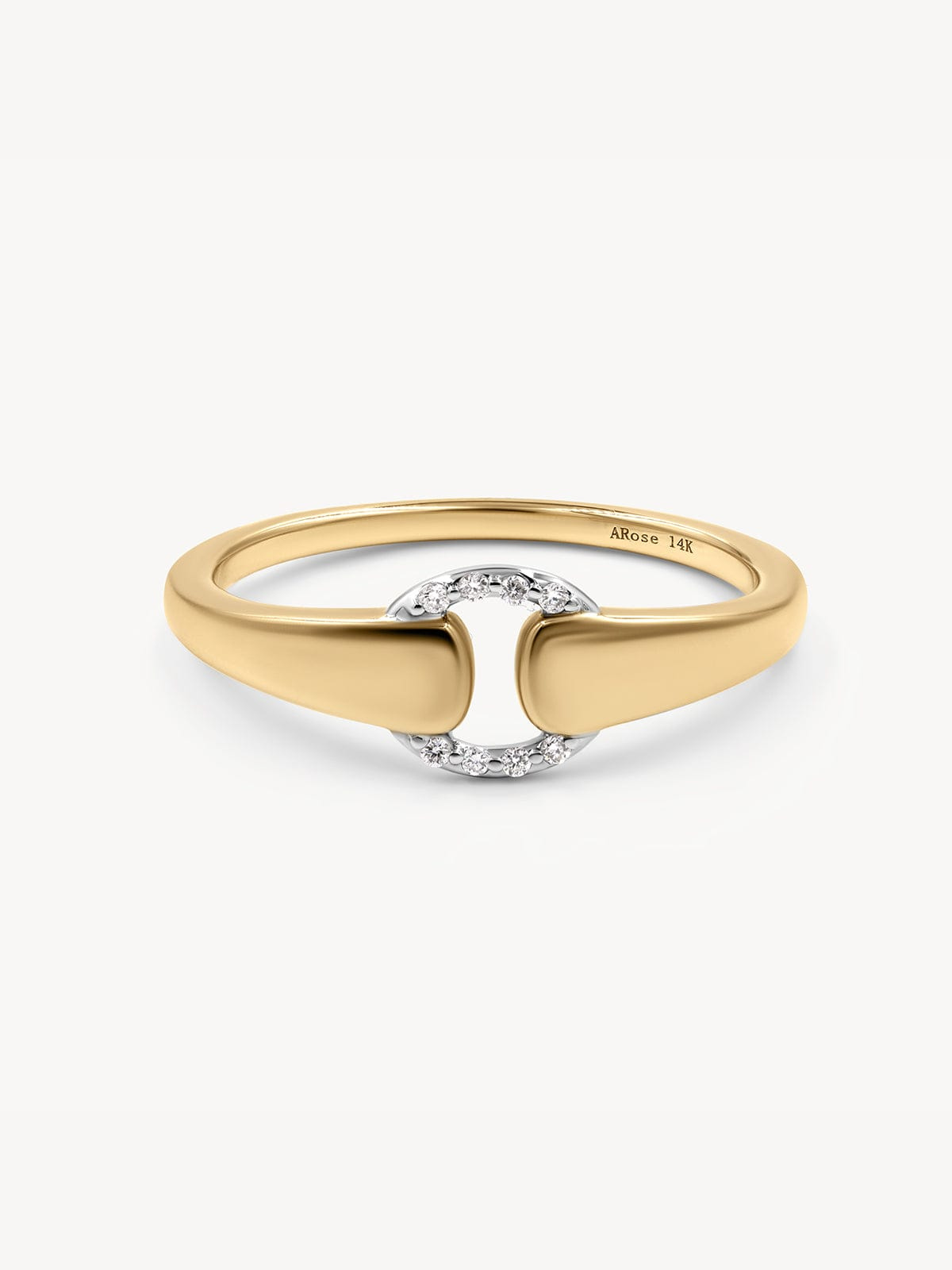 Two Tone Diamond Buckle Ring for Women - Elegant Stackable Jewelry Gift for Valentine's Day, Anniversary & Special Occasions