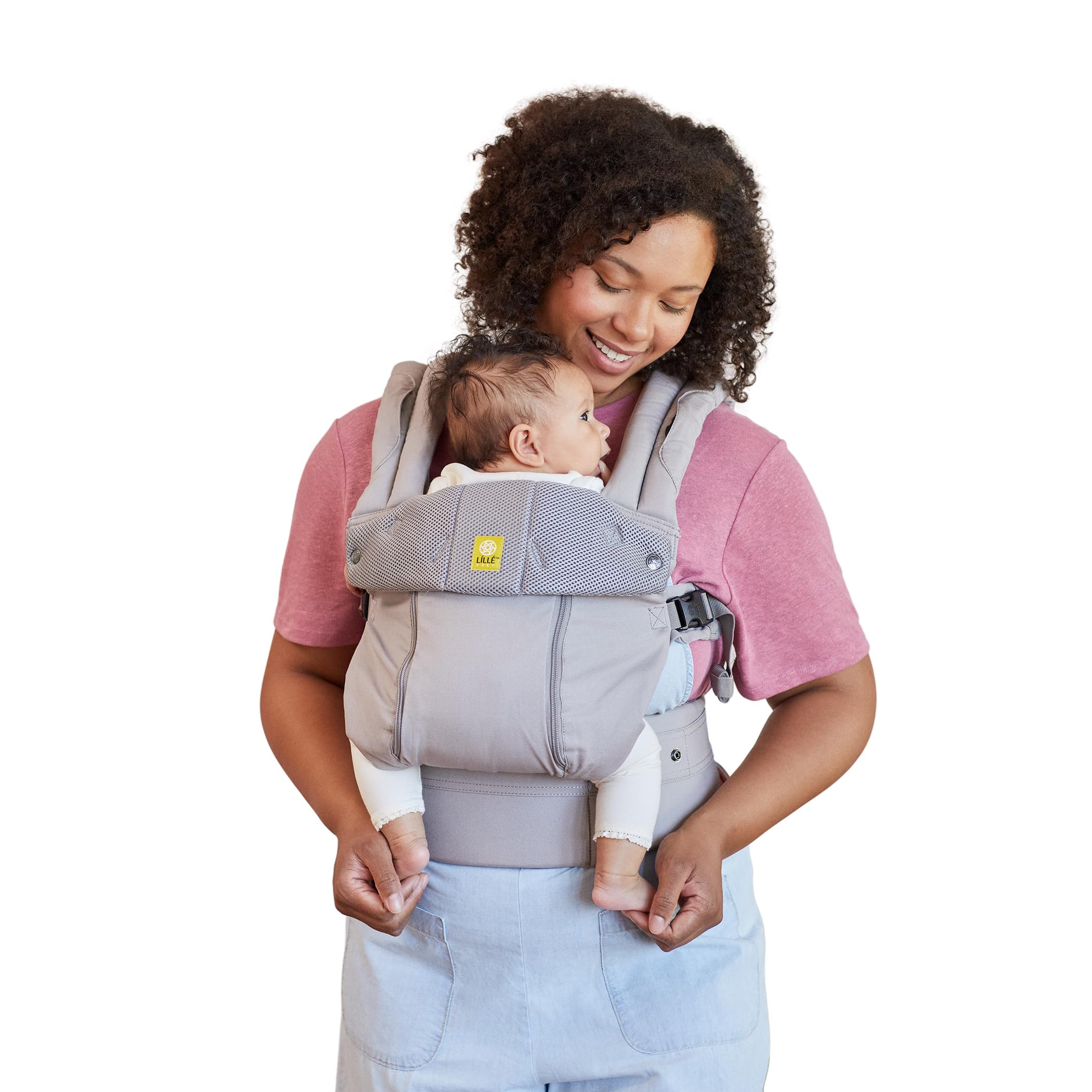 LÍLLÉbaby Complete All Seasons Ergonomic 6-in-1 Baby Carrier for Newborn to Toddler (7-45 lbs) - Adjustable Lumbar Support, 360° Multi-Position Baby Wearing - Inward & Outward Facing - Stone Color - Perfect for Hiking, Shopping & Hands-Free Parenting