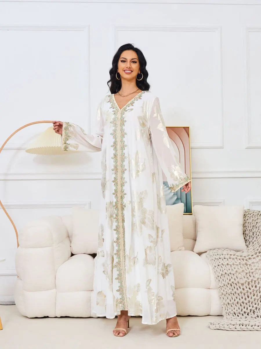 Elegant Eid Bronzing Caftan Dress for Women - Luxury Kaftan for Celebrations, Evening Parties & Special Occasions | Perfect for Weddings, Festivals & Holiday Gatherings | Style #25060