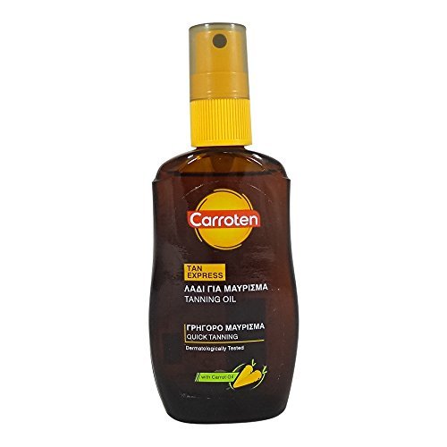 Carroten Tan Express Tanning Oil with Carrot Extract - 50ml Fast-Acting Sunless Tanning Lotion for Natural Glow | Perfect for Beach, Pool & Vacation Bronzing
