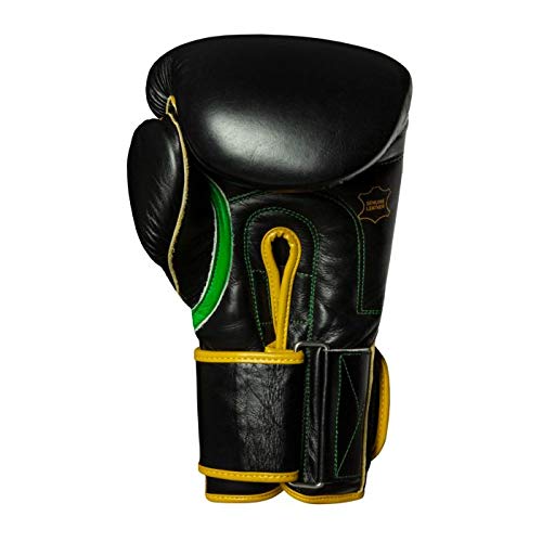 Title Boxing WBC Training Bag Gloves 14OZ - Black & Green for Heavy Bag Workouts, Sparring & Boxing Training - Premium Leather Punching Gloves for Men & Women