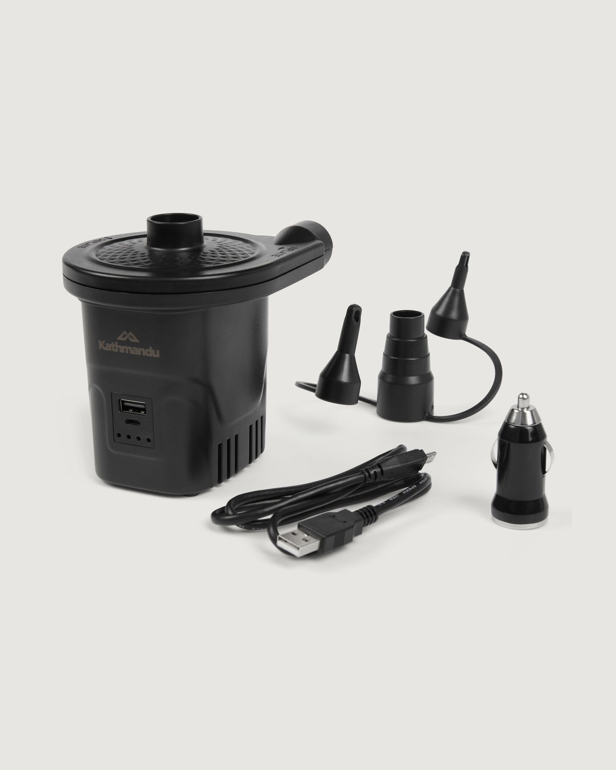 USB Rechargeable Electric Air Pump - Portable Inflator for Pool Floats, Air Mattresses & Sports Balls | Fast Inflation & Deflation | Compact Black Design | Perfect for Camping, Travel & Home Use