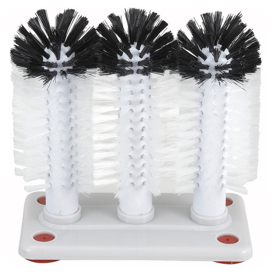 Winco Glass Brushes with Plastic Base - 3-Piece Set for Cleaning Windows, Mirrors, and Glass Surfaces - Perfect for Home, Office, and Car Use