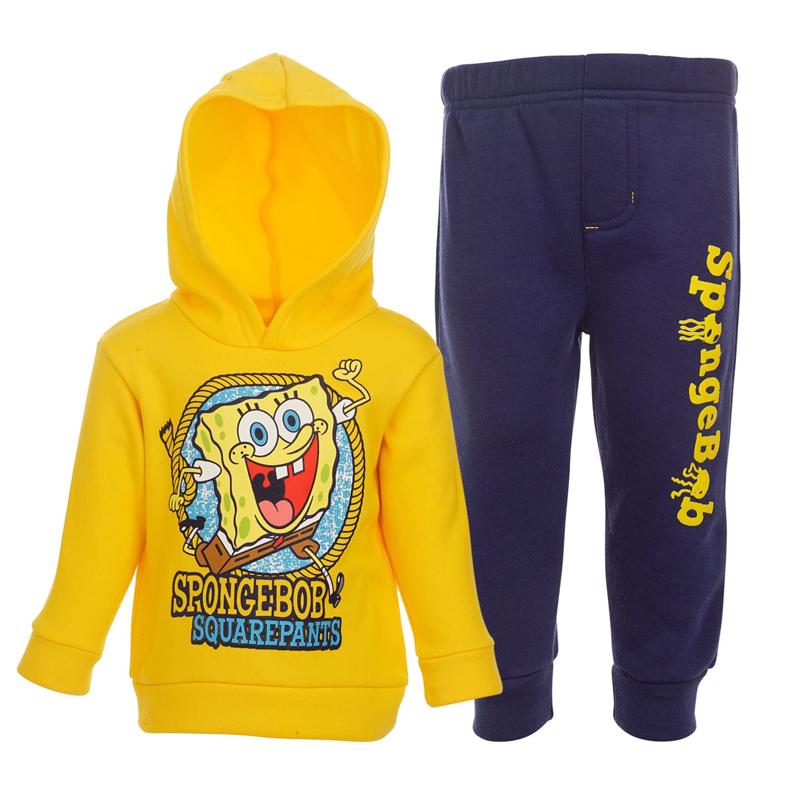 Nickelodeon SpongeBob SquarePants Boys Fleece Pullover Hoodie & Pants Set - Soft Kids Winter Outfit for Playdates & Family Outings