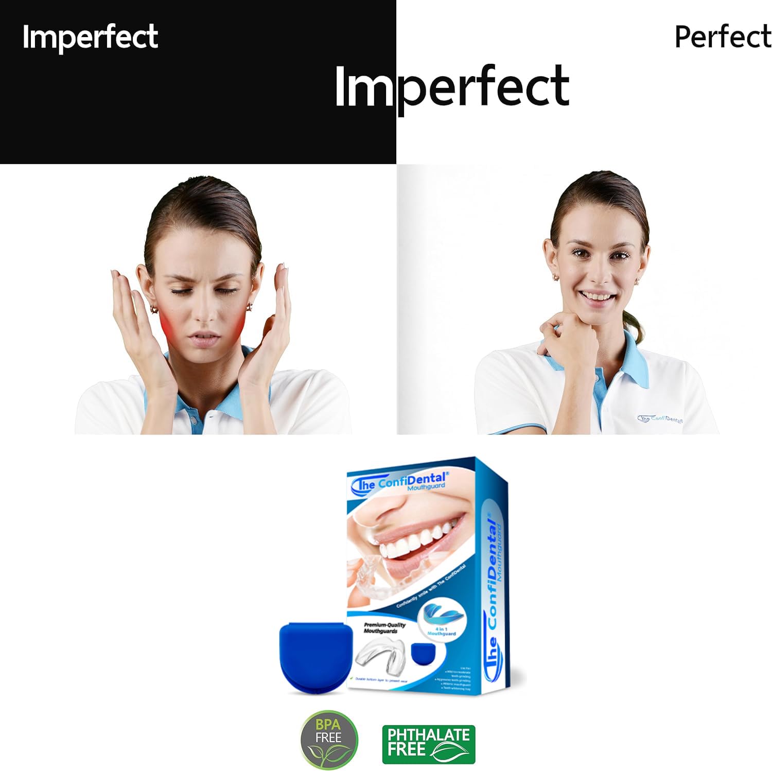 3 Pack Moldable Mouth Guard for Teeth Grinding & Clenching - Bruxism Night Guard, Sports Mouthguard & Teeth Whitening Tray - Includes 2 Regular & 1 Heavy Duty Guards (LLL & II) - Perfect for Sleeping, Boxing, MMA & Dental Care