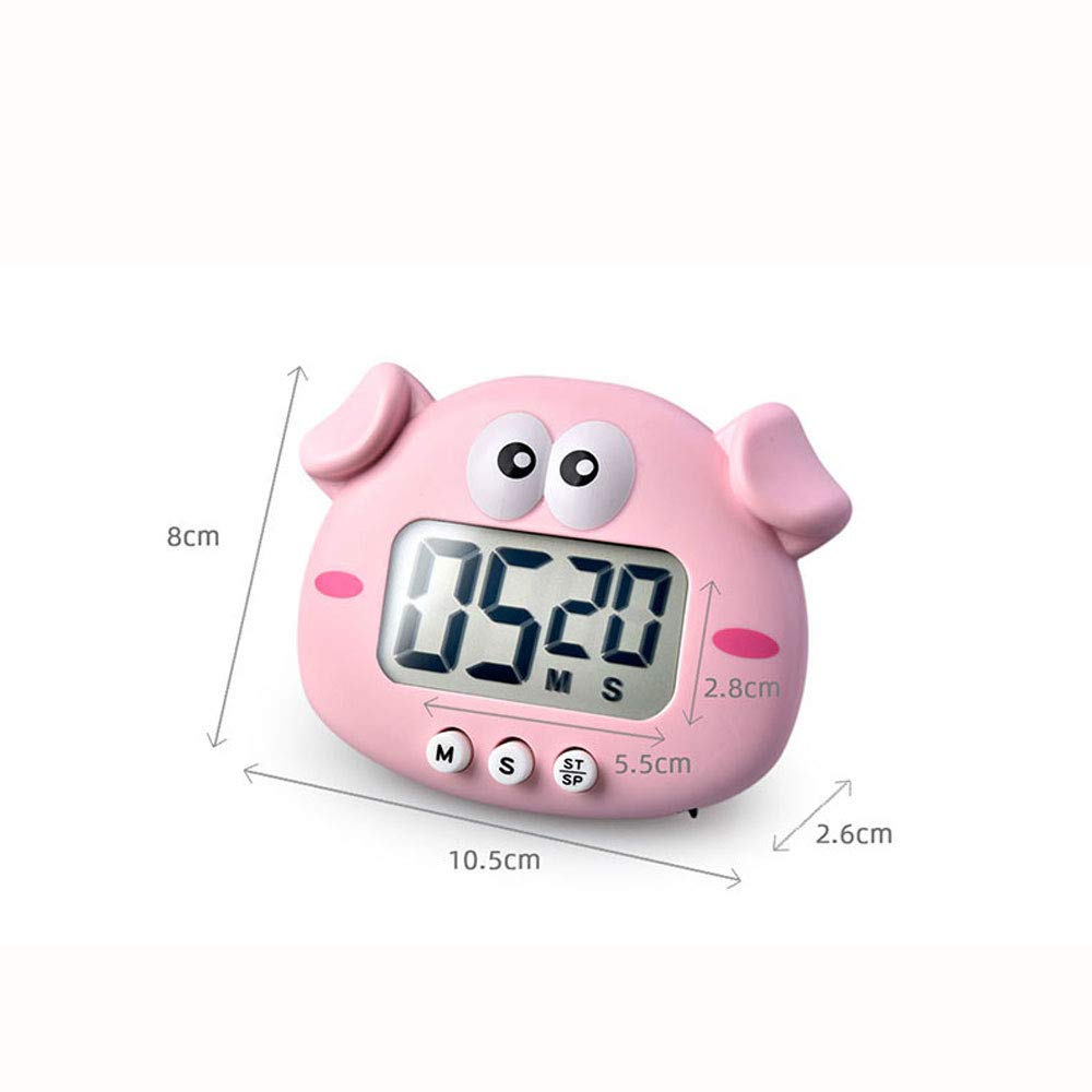 Cartoon Pig Electronic Kitchen Timer - 99 Minute Countdown with Loud Alarm for Cooking, Baking, Exercise & Study | Home & Office Gadget
