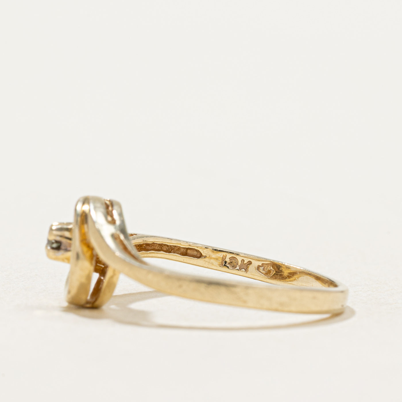 10K Gold Diamond Crescent Ring for Women - 0.02ctw Genuine Diamond Ring - Size 4.25 - Elegant Moon Shaped Jewelry for Anniversary, Birthday & Special Occasion Gifts
