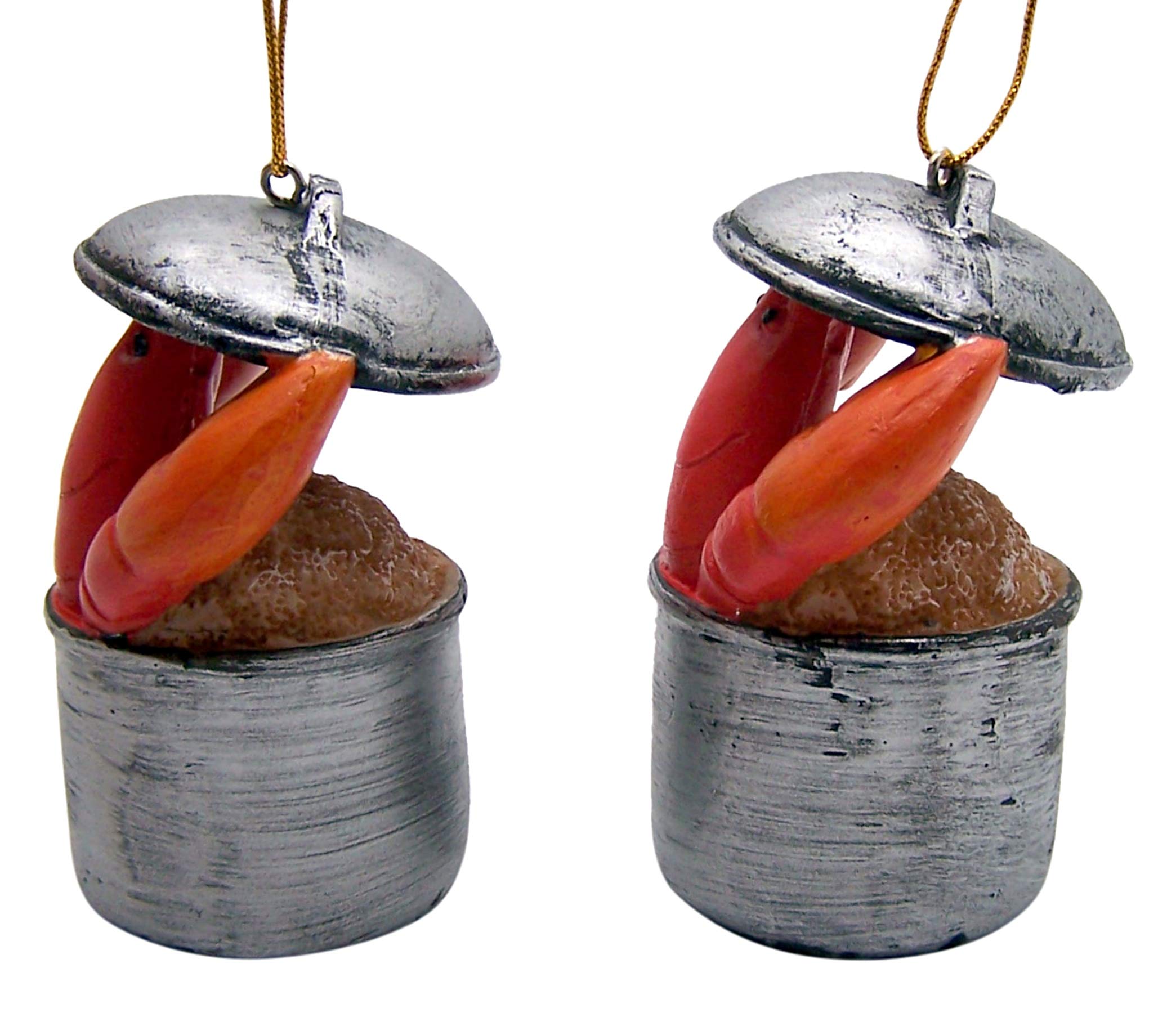 Funny 3-Inch Lobster Cooking in Pot Christmas Tree Ornaments - Set of 2 - Perfect for Holiday Decor, Gag Gifts & Seafood Lover Presents