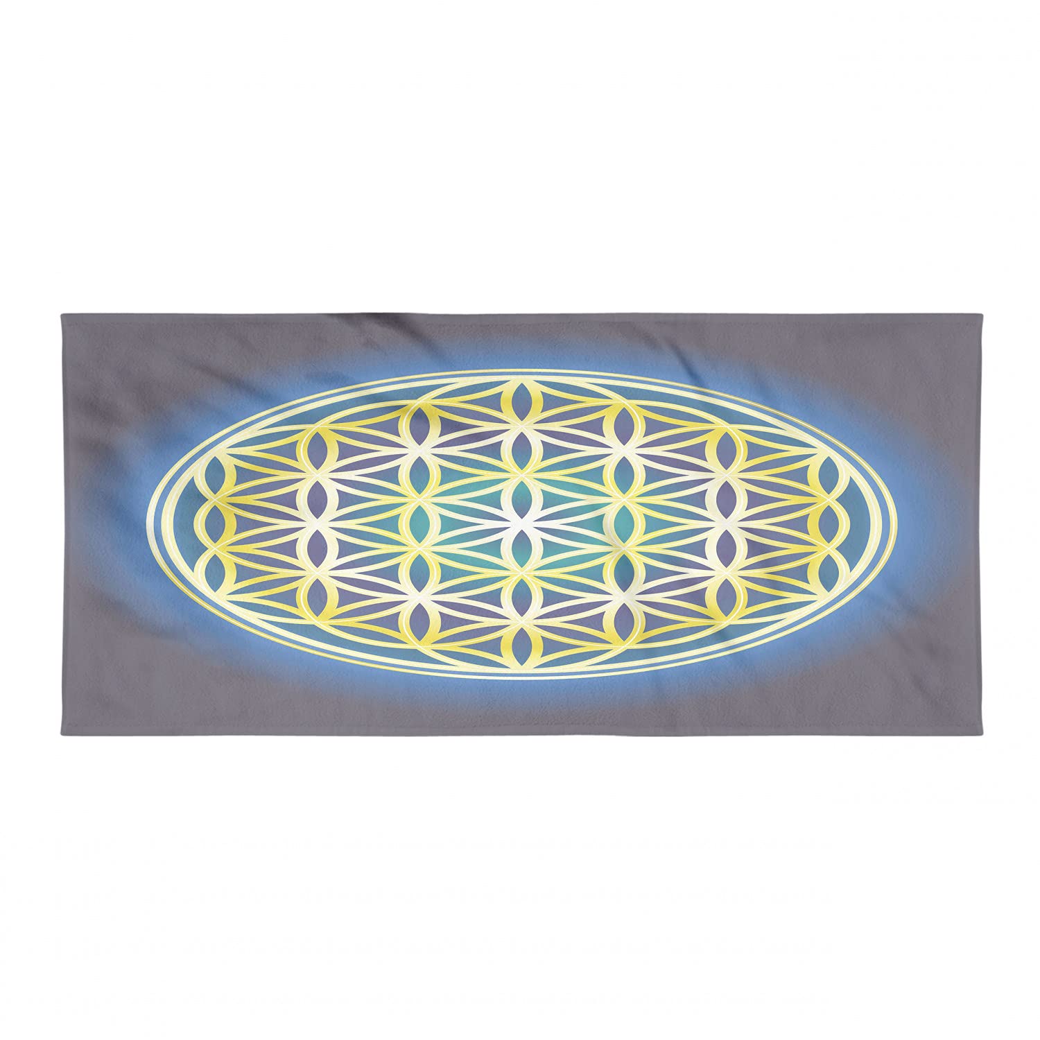 Ambesonne Abstract Hiking Towel - Quick Dry Soft Lightweight Microfiber for Camping, Backpacking & Sports - Nature Spirals Flower of Life Energy Design in Violet Blue Indigo - Perfect for Outdoor Adventures, Gym & Beach