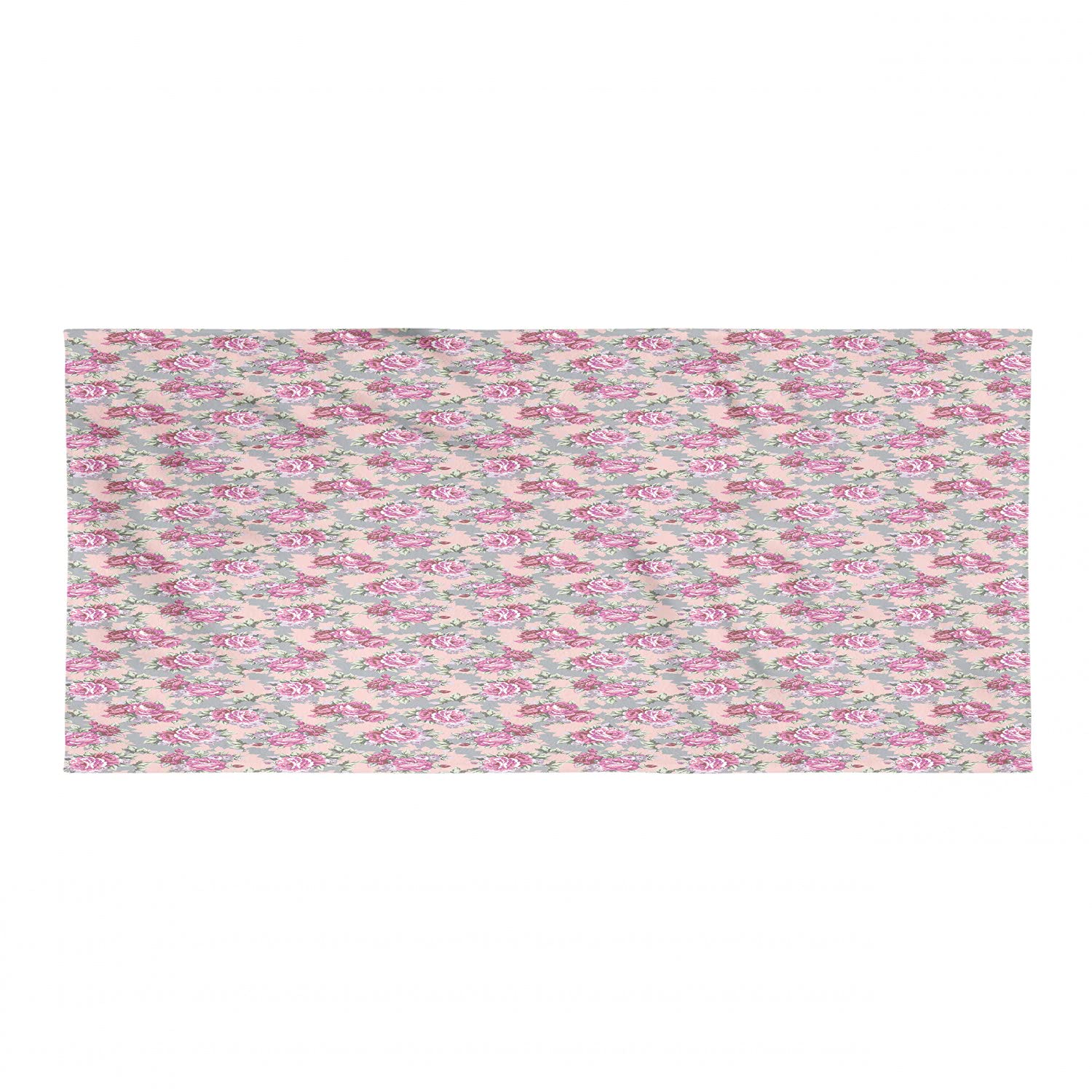 Ambesonne Peony Hiking Towel - Quick Dry Soft Lightweight Microfiber with Vibrant Floral Print - Perfect for Camping, Backpacking, Sports, Beach & Gym - Pink Blush Grey