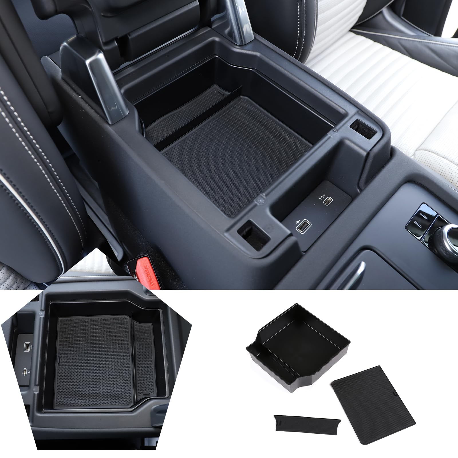 Land Rover Discovery 5 (2021-2023) Center Console Organizer Tray - Premium Car Storage Box Insert for Armrest Compartment | Perfect for Road Trips & Daily Commute Organization