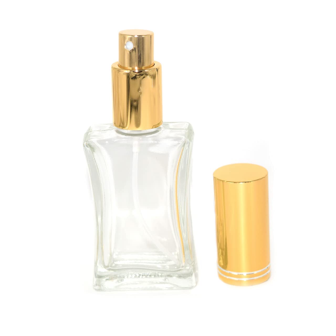30ml Refillable Glass Bottle with Gold Screw Cap & Spray Pump - Perfect for DIY Perfume, Essential Oils, Blends, Rose Water - Ideal for Travel, Home Fragrance & Gift Packaging