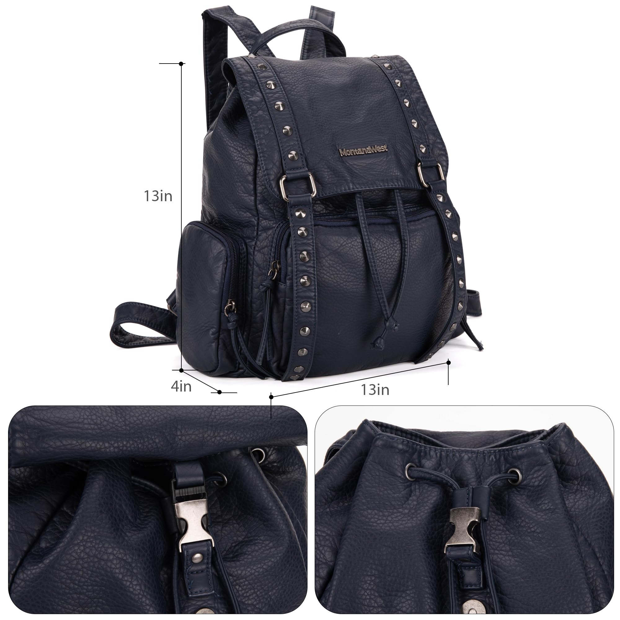 Montana West Women's Leather Backpack Purse - Trendy Casual Travel Daypack for Work & Outings
