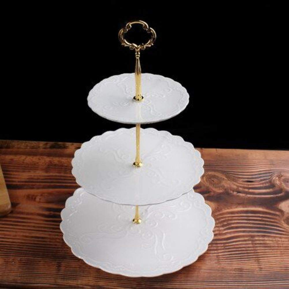 3-Tier Round Ceramic Cupcake Stand for Birthday, Wedding & Party - Elegant Dessert Display for Cakes, Pastries & Treats - Perfect for Home, Bakery & Event Decorations