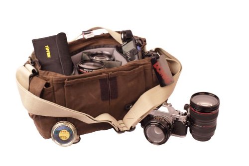 Domke F-2 Classic Waxwear Camera Bag - Durable DSLR/SLR Shoulder Bag for Photographers - Perfect for Travel, Street & Outdoor Photography
