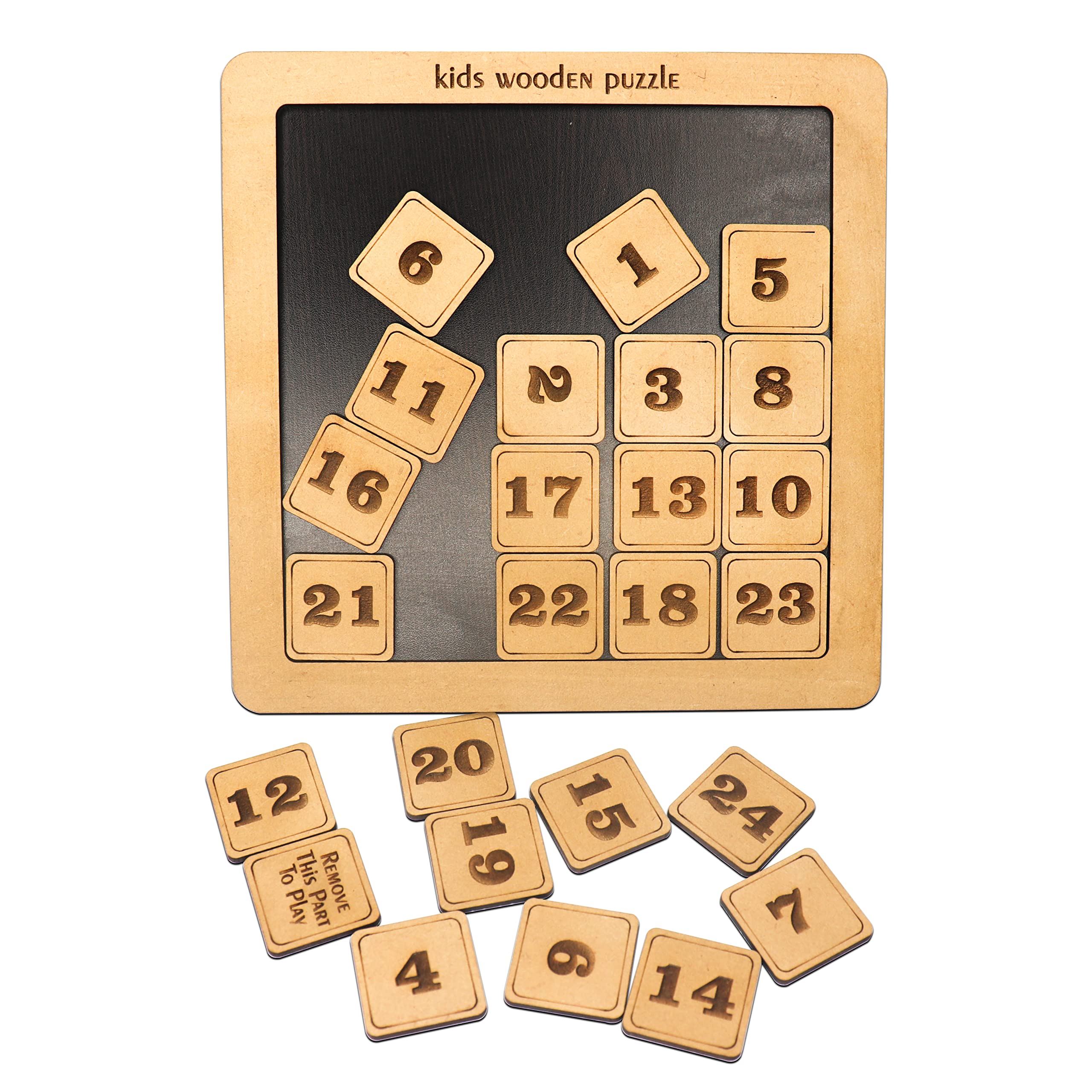 StarLaser Wooden Number Slide Puzzle - Brain Boosting IQ Game for Kids Ages 3-8 | Educational Learning Toy | Perfect Birthday Gift for Boys & Girls | Fun Classroom & Homeschool Activity