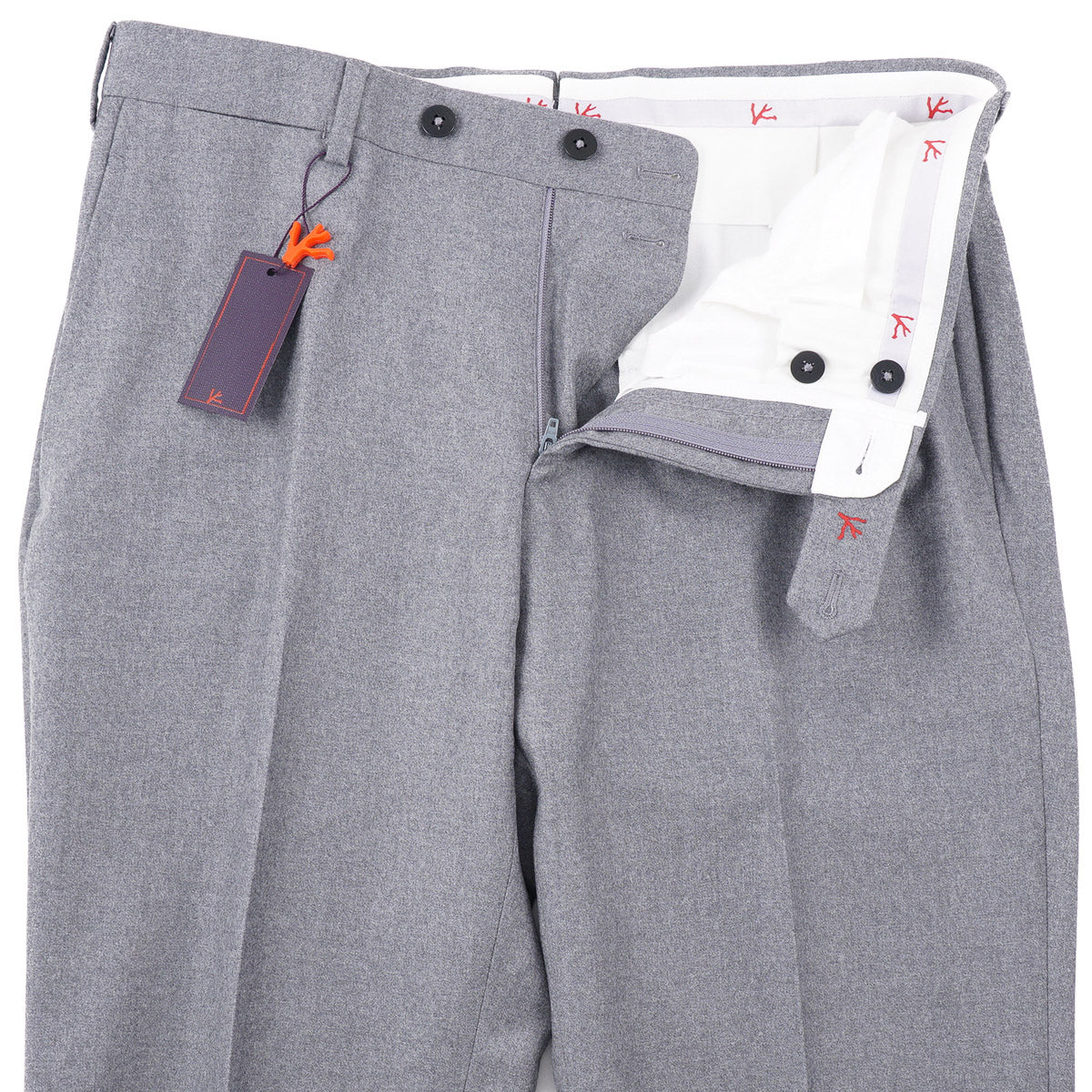 Isaia Slim Fit Flannel Wool Pants for Men - Premium Winter Dress Pants for Business & Office Wear