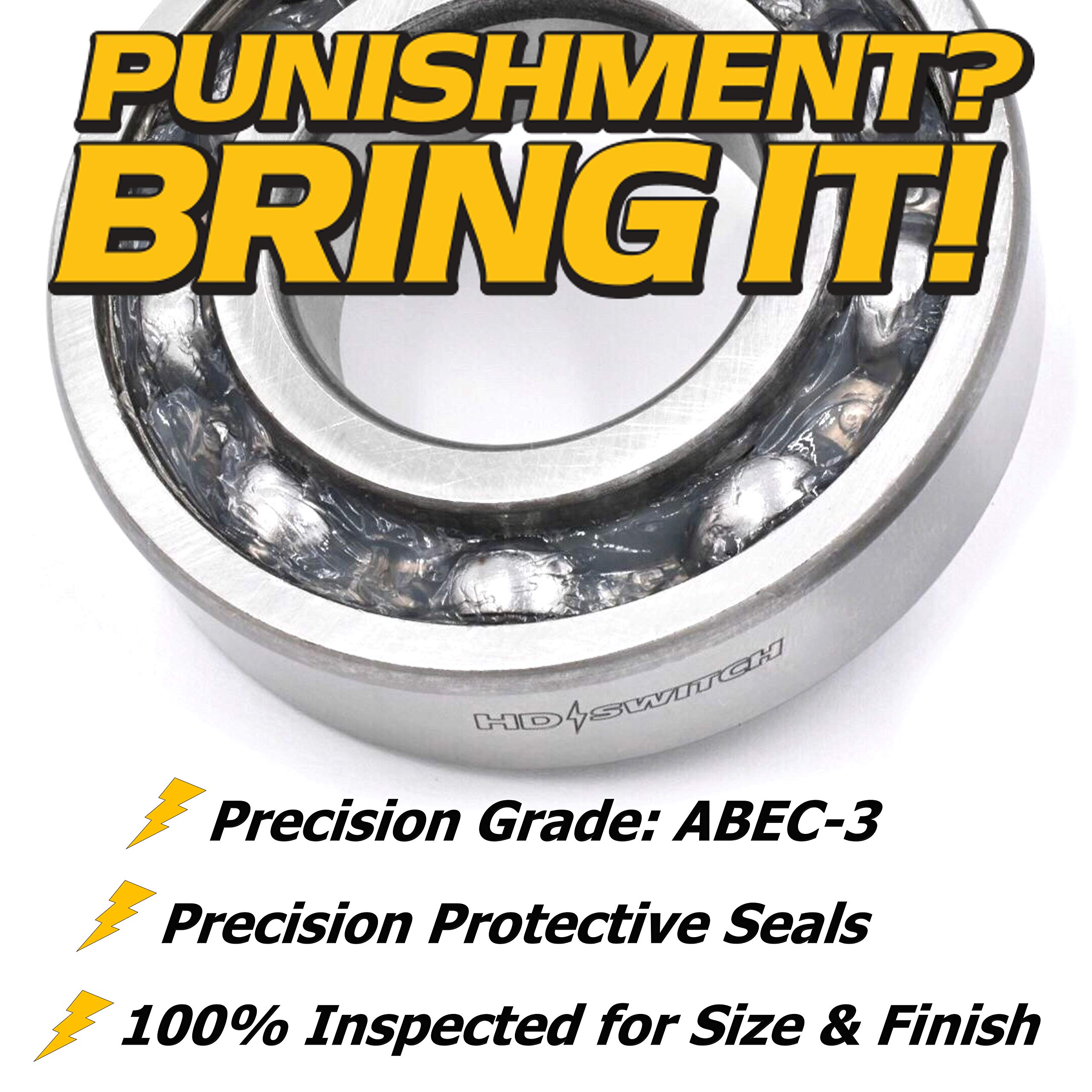 High Performance HD Switch (6 Pack) Deck Spindle Bearings Replacement for Bad Boy 037-8001-00 - Includes High Temperature Grease Upgrade Kit - Perfect for Bad Boy Mowers and Zero Turn Lawn Tractors