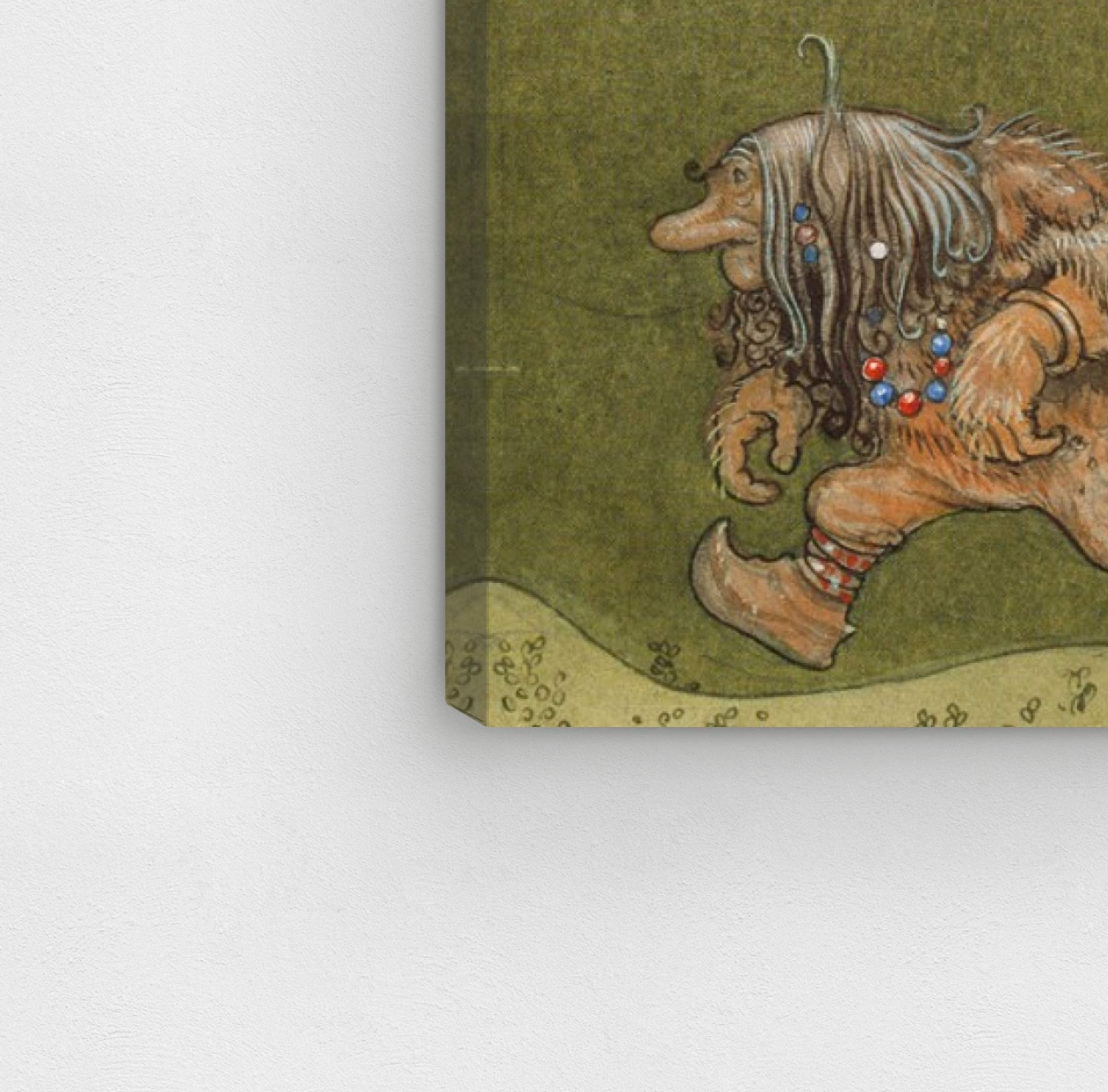 Oliver Gal Artist Co. 'The Princess and Her Friends' Fantasy Wall Art Canvas Print - 30x30 Inch Kids Room Decor in Green & Brown | Perfect for Nursery, Bedroom & Playroom Decorations