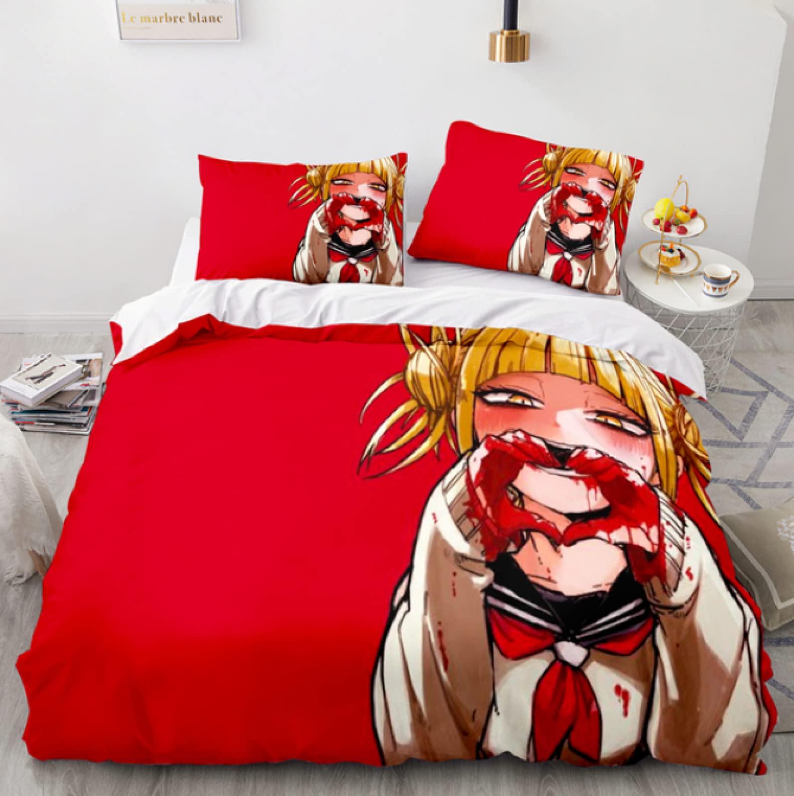 My Hero Academia 3-Piece Anime Bedding Set - Duvet Cover & Pillowcases for Twin, Queen, King, Single & Double Beds (87x102 Inches) - Perfect for Anime Fans' Bedroom Decor & Themed Sleepovers
