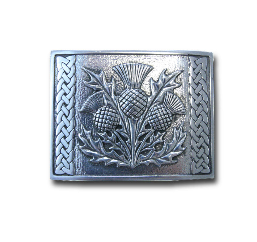 Vintage Pewter Thistle Belt Buckle - Scottish Highland Style for Men & Women | Perfect for Kilt Outfits, Celtic Costumes & Renaissance Fairs