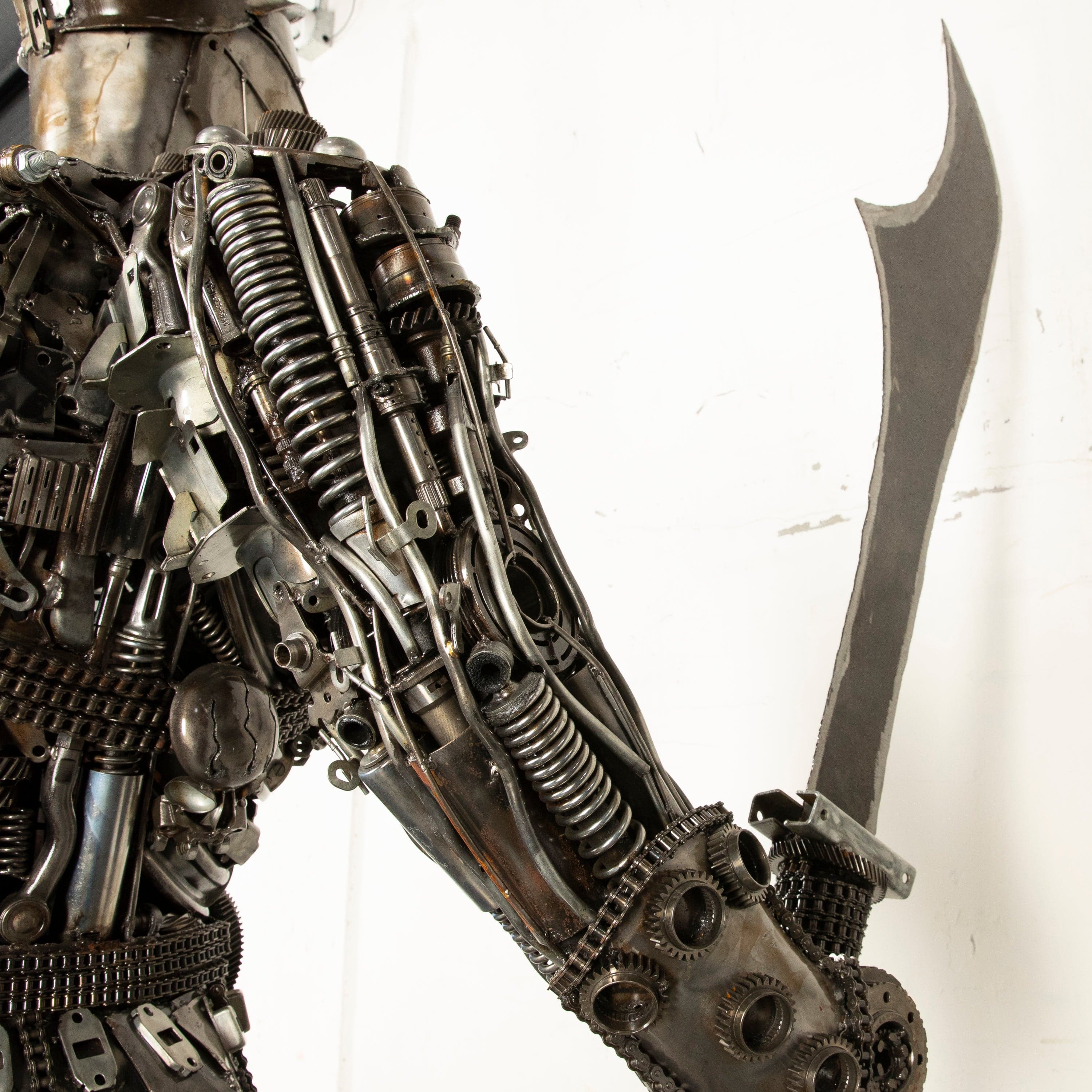 91 Spartan Recycled Metal Art Sculpture - Handmade Wall Decor for Home & Office - Perfect for Man Cave, Gaming Room & Medieval Themed Decor