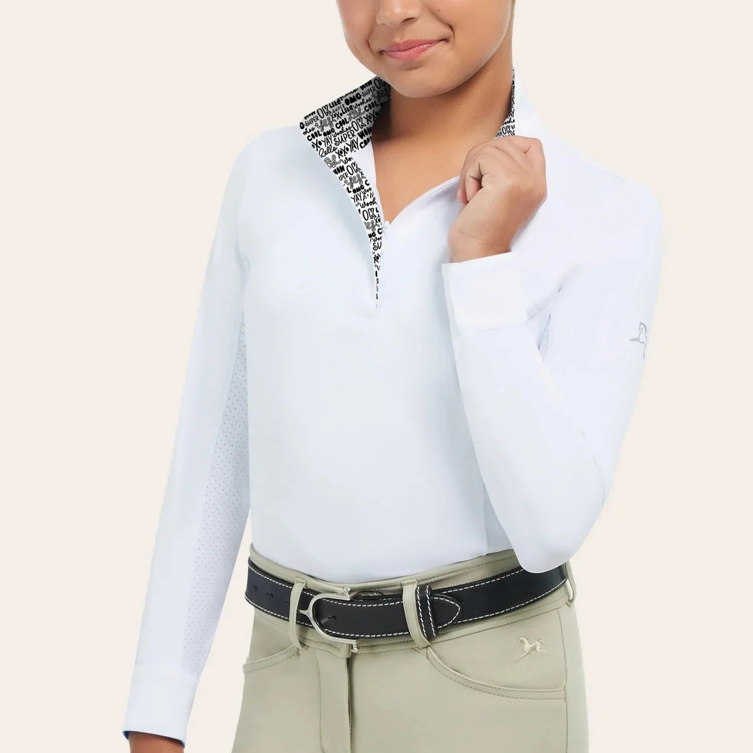 RJ Classics Girls Tori Show Shirt - Equestrian Riding Top for Horseback Riding & Competitions - Perfect for Show Jumping & Dressage Events